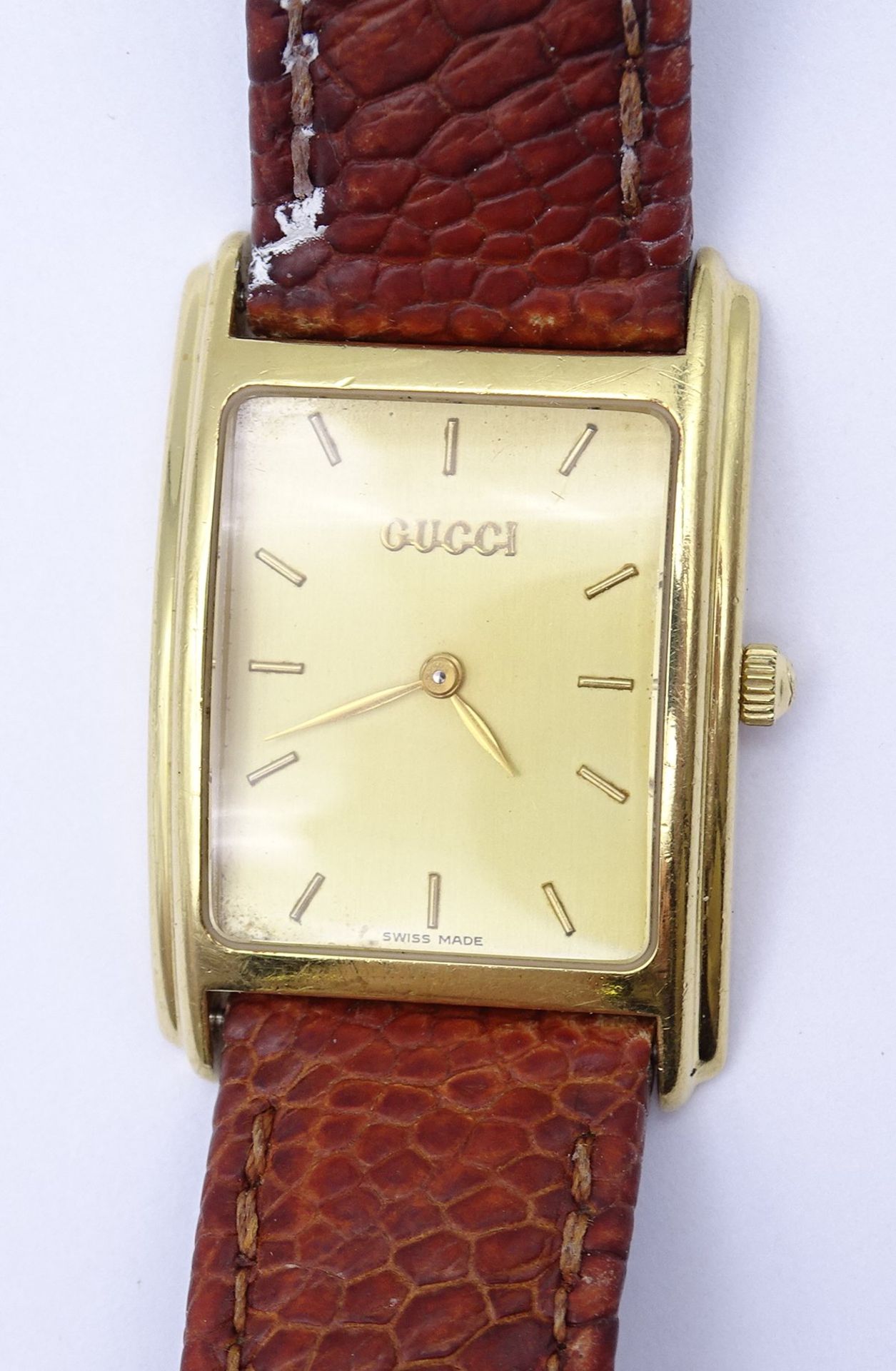 Damen Armbanduhr Gucci, 750er GG Gehäuse, 27x24mm, Quartzwerk, Funktion nicht überprüft - Bild 4 aus 8