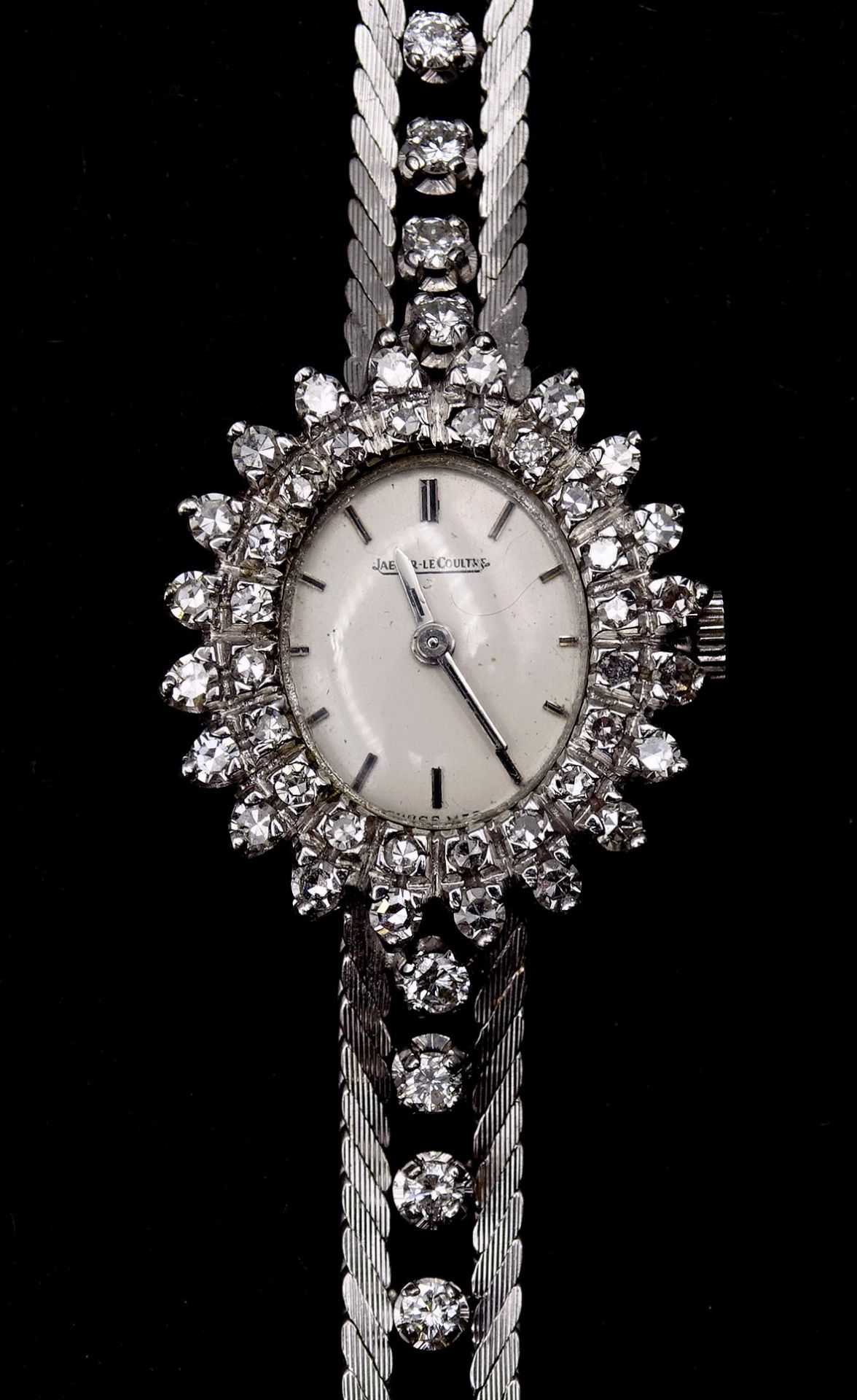 Damen Armbanduhr Jaeger LeCoultre, WG 0.750 mit Diamanten, mechanisch, Werk läuft, Diamanten zus.ca - Bild 10 aus 10