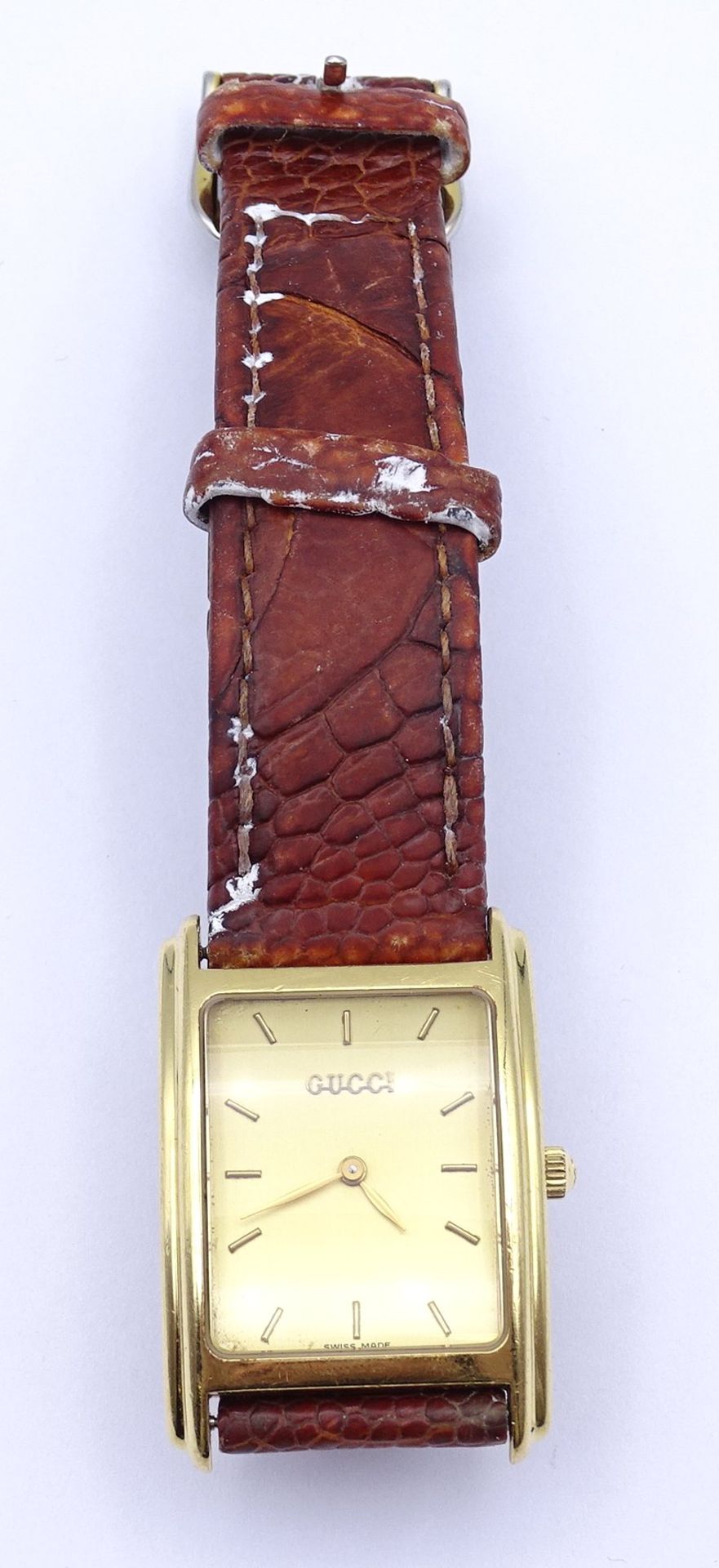 Damen Armbanduhr Gucci, 750er GG Gehäuse, 27x24mm, Quartzwerk, Funktion nicht überprüft - Bild 8 aus 8