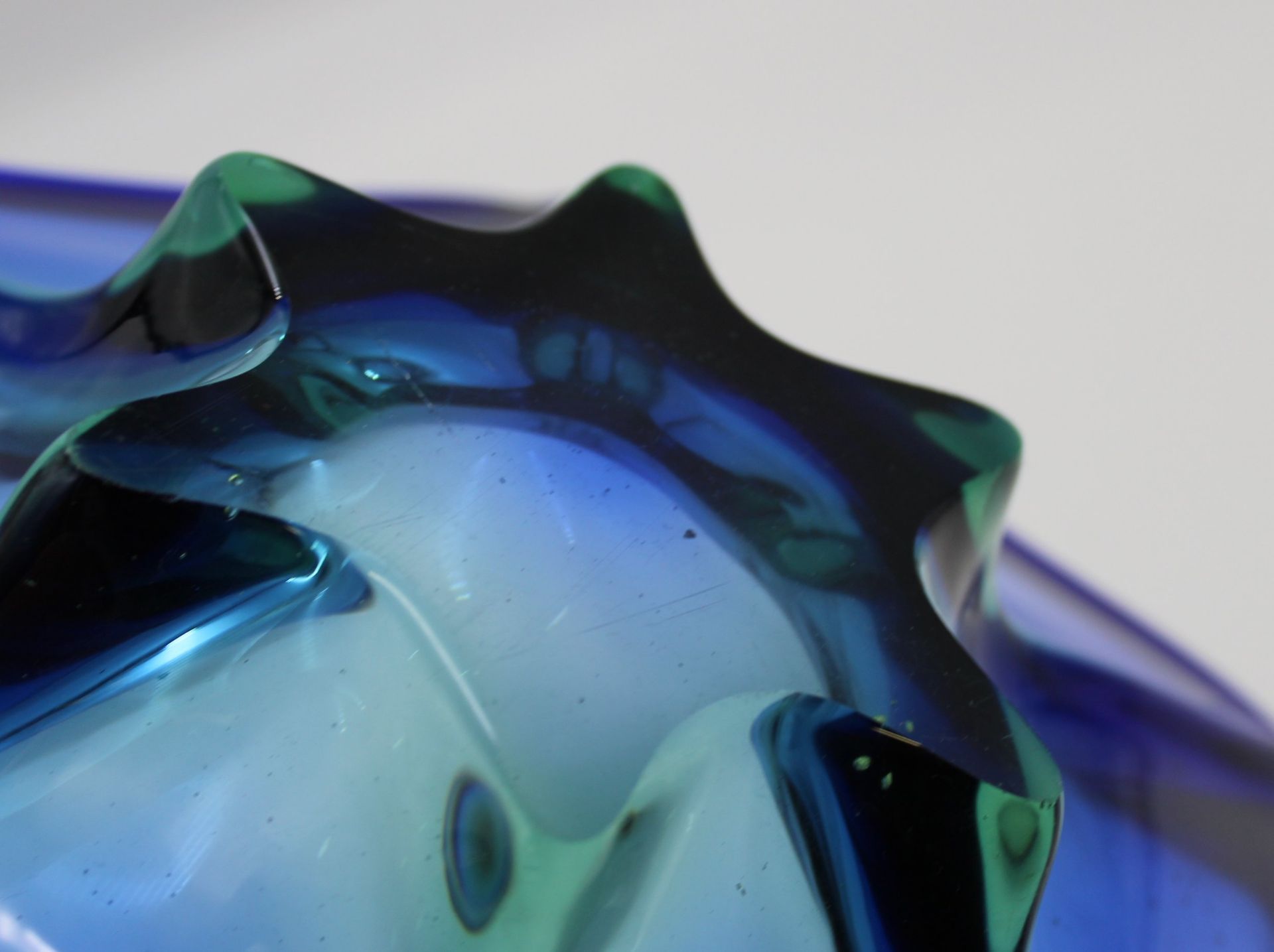 gr. Schale, Murano, blau/grün, H-10cm D-40cm. - Image 3 of 3