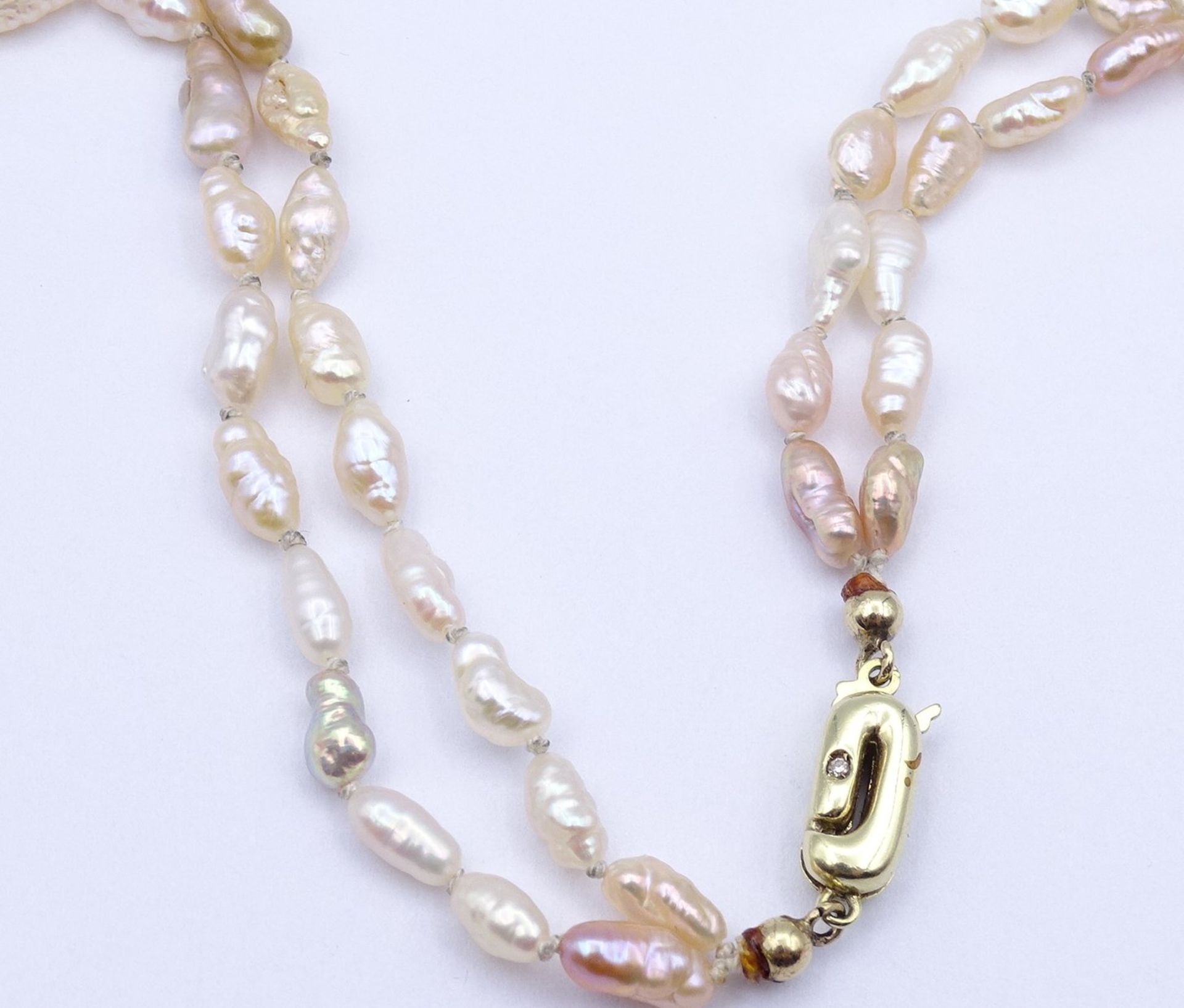 Süßwasser Perlen Halskette mit einer 585er GG Schließe, L. 48cm - Image 2 of 3
