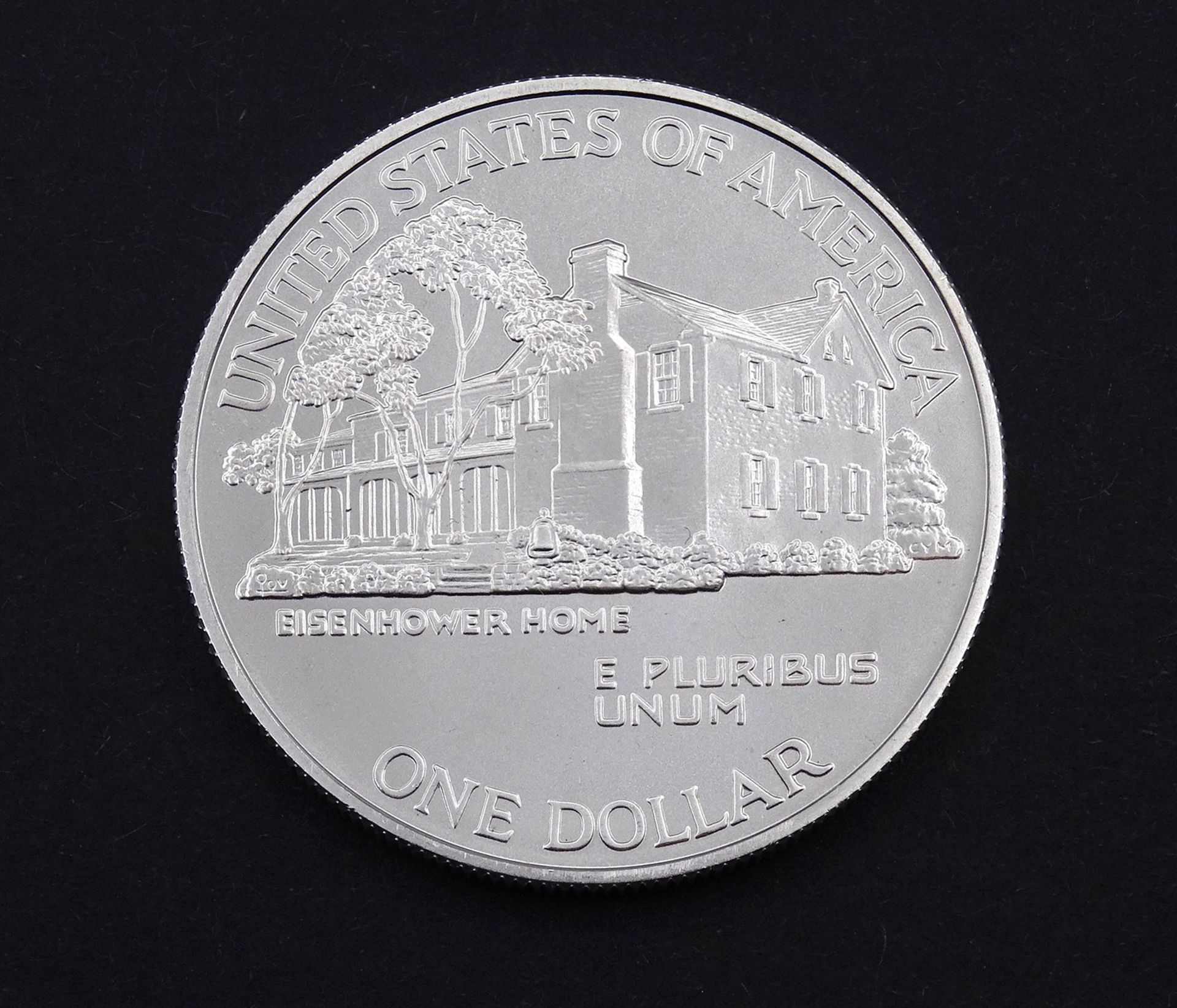 One Dollar 1990, Silber, D. 38mm, 26,8g., Eisenhower Centennial