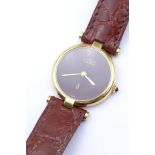 Damen Armbanduhr Cartier, 925 Silber - vergoldet, Quartz, Funktion nicht überprüft, D. 24mm
