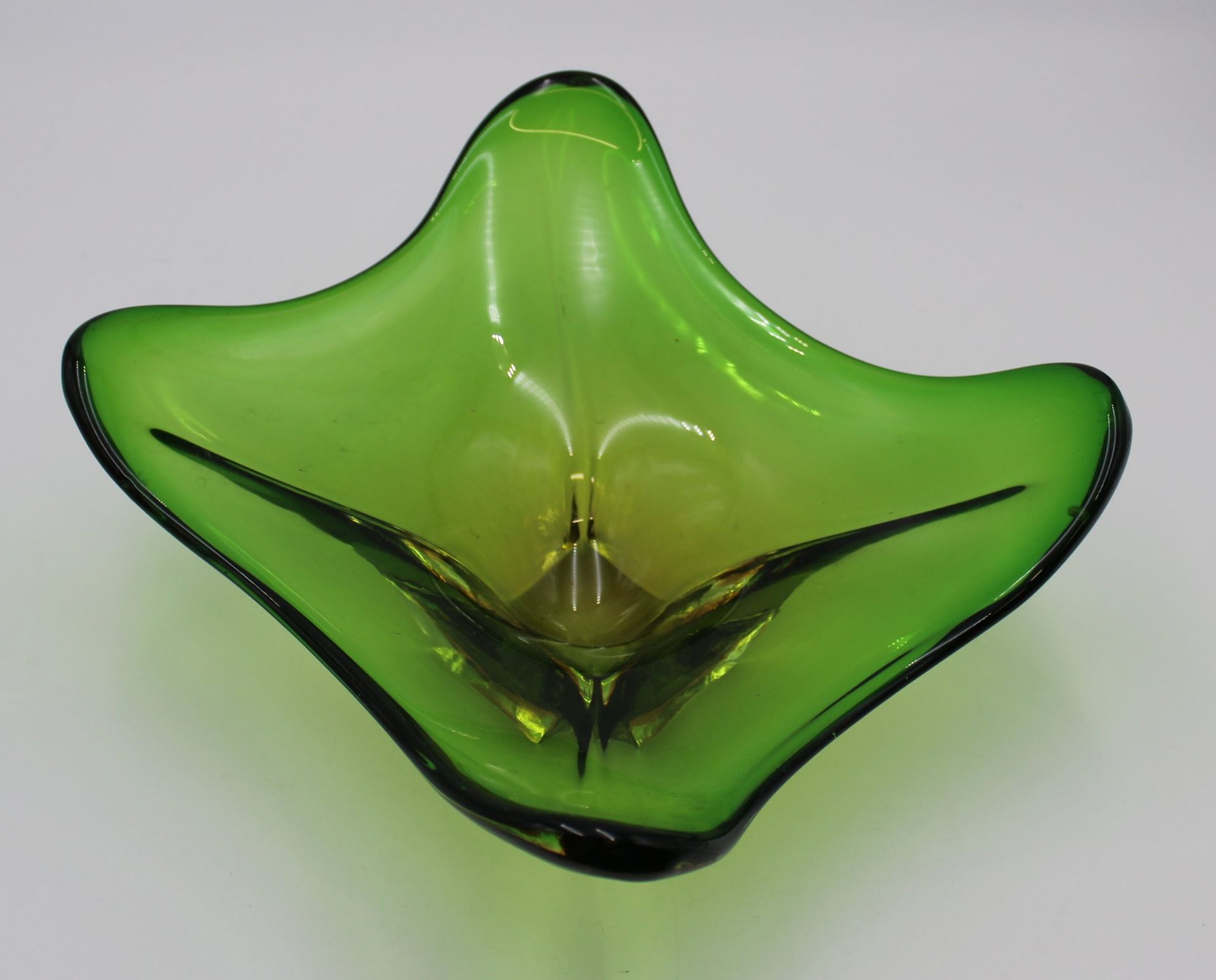 Schale, Murano, grün/gelb, ca. H-12cm D-35cm. - Image 2 of 3