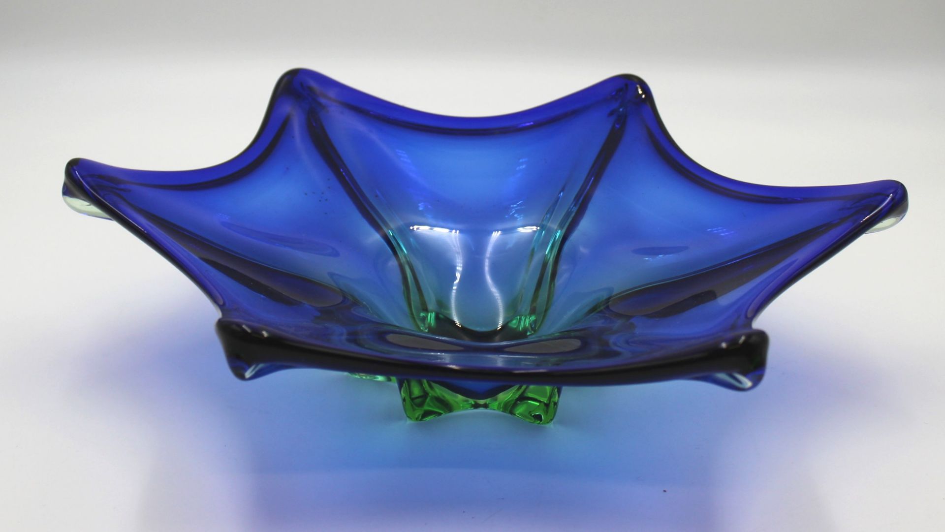 gr. Schale, Murano, blau/grün, H-10cm D-40cm. - Image 2 of 3