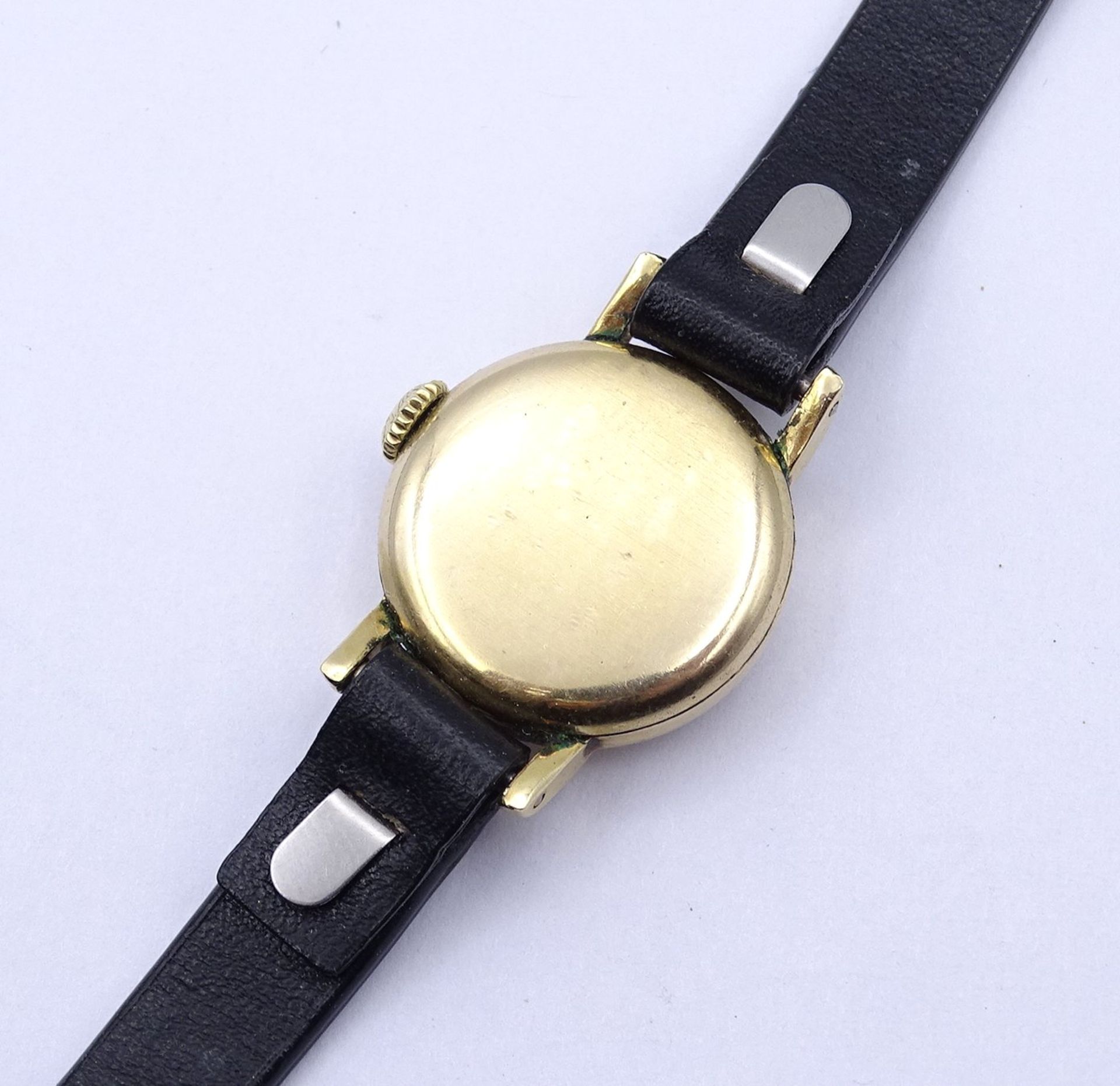 Damen Armbanduhr Longines, vergoldet, mechanisch, Werk läuft, D. 19mm - Bild 3 aus 6