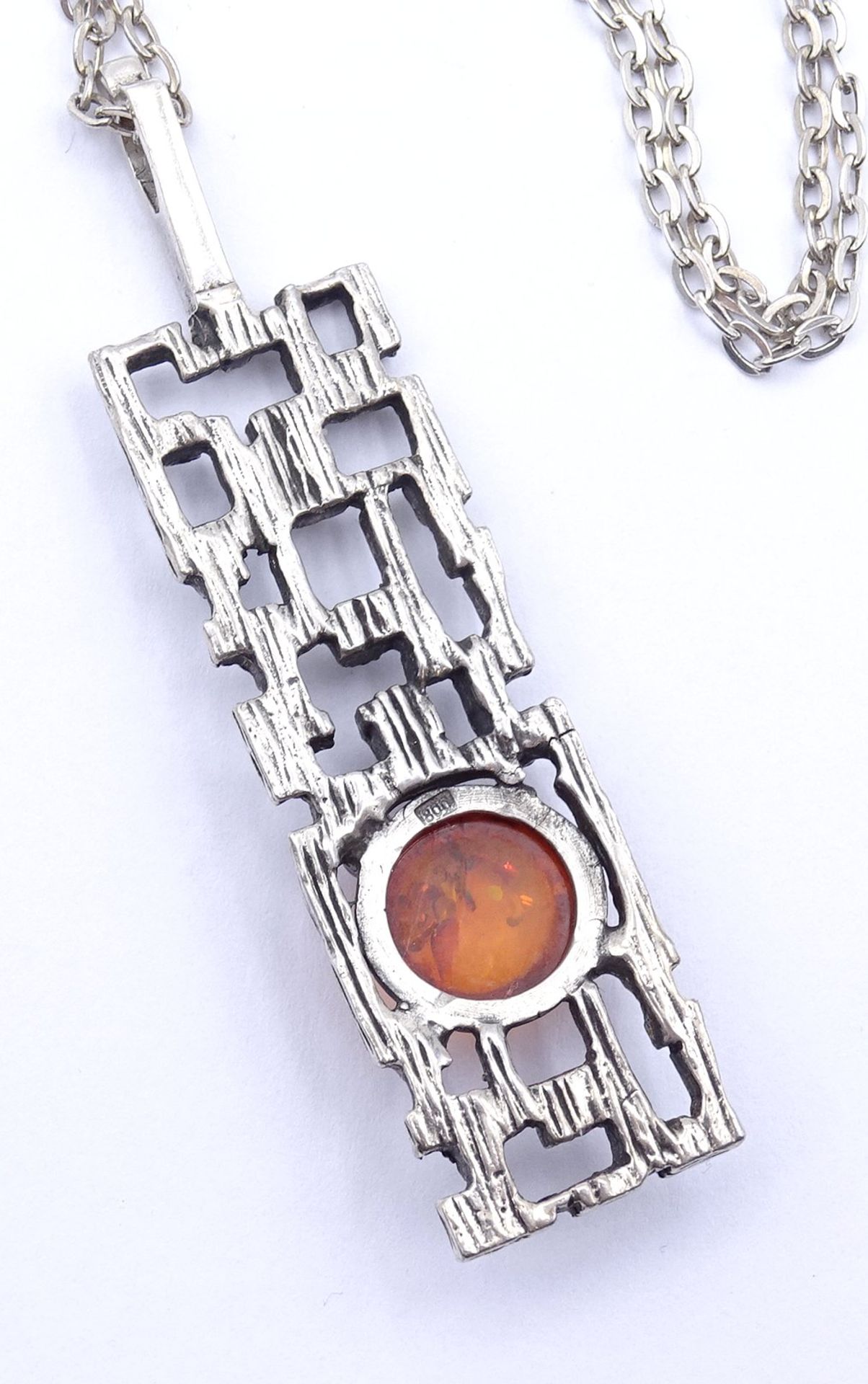 Halskette mit Anhänger , Silber 0.800, Kette l. 64cm, zus. 14,5g. - Bild 4 aus 4