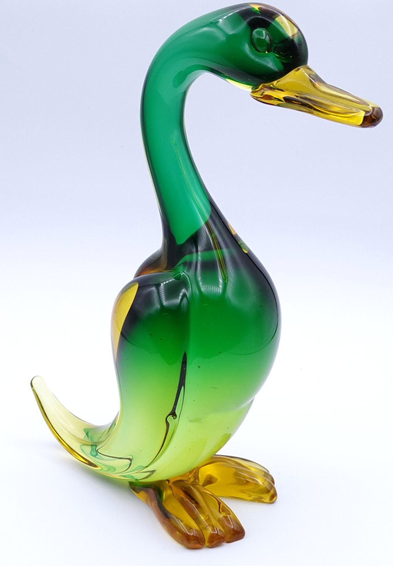Murano Ente, grün / gelb, H. 20,5cm - Bild 3 aus 3