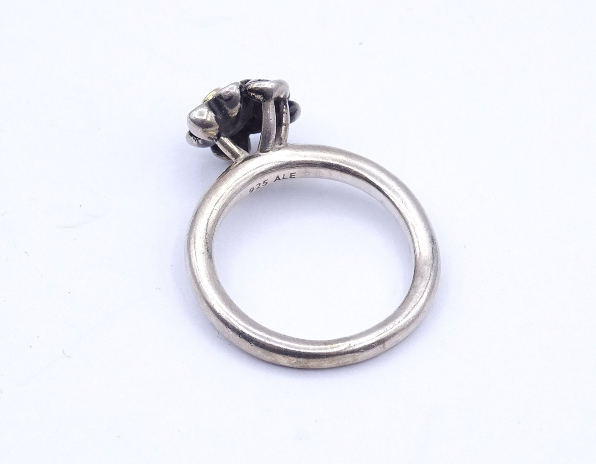 Pandora Ring mit Brillant, Silber + Gold, ALE 925, 5,7g., RG 55 - Bild 4 aus 4