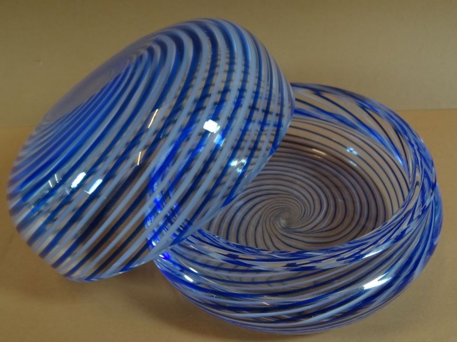 Deckeldose "Pasabahce" Spiralglas, H-8 cm, D-12 cm - Bild 5 aus 5