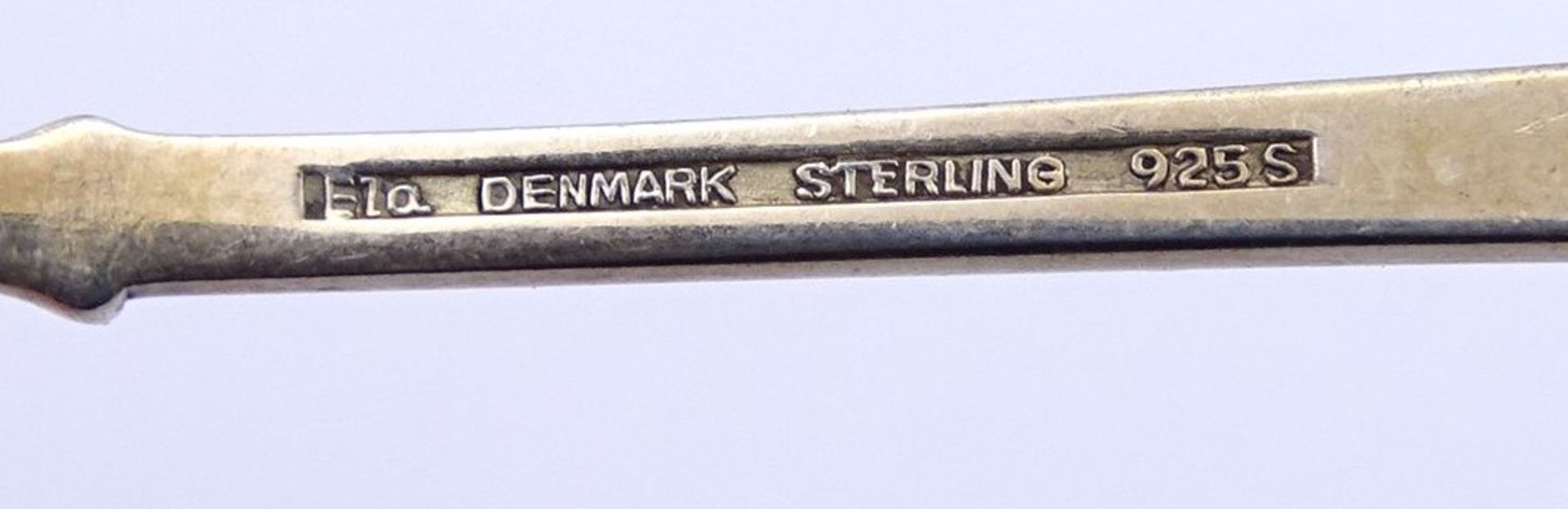 5x "Ela" Mokkalöffel Silber Dänemark, emailliert, L. 9,5cm, zus. 39,5g. - Bild 3 aus 3