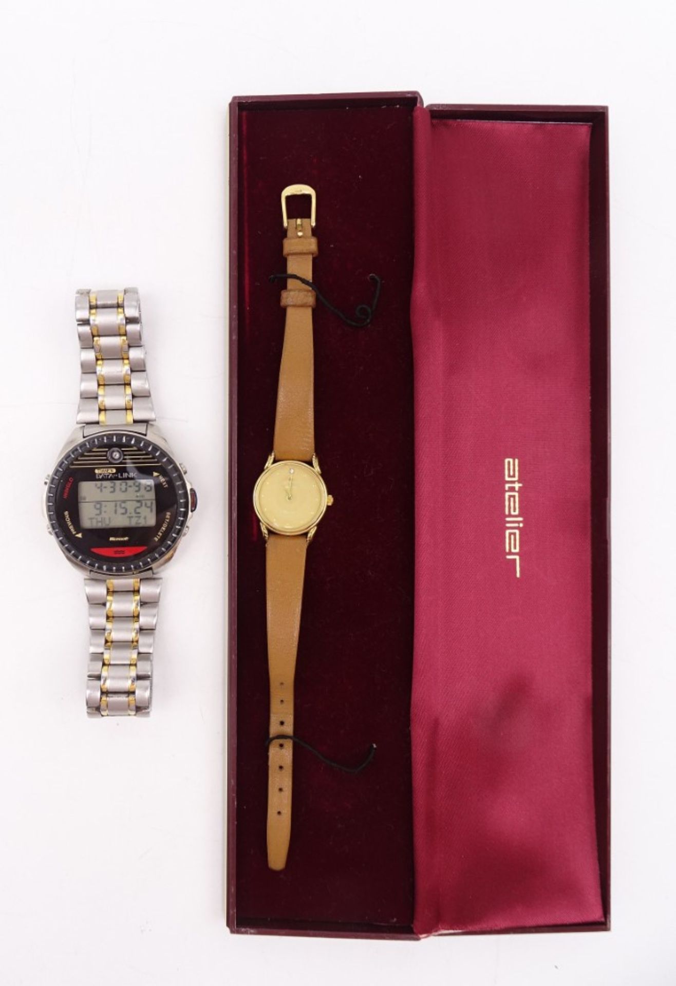 2 Armbanduhren, Timex Data Link Smartwatch und Junghans Elegance Quartz, Gehäuse Ø: 4,3 und 2,3 cm,