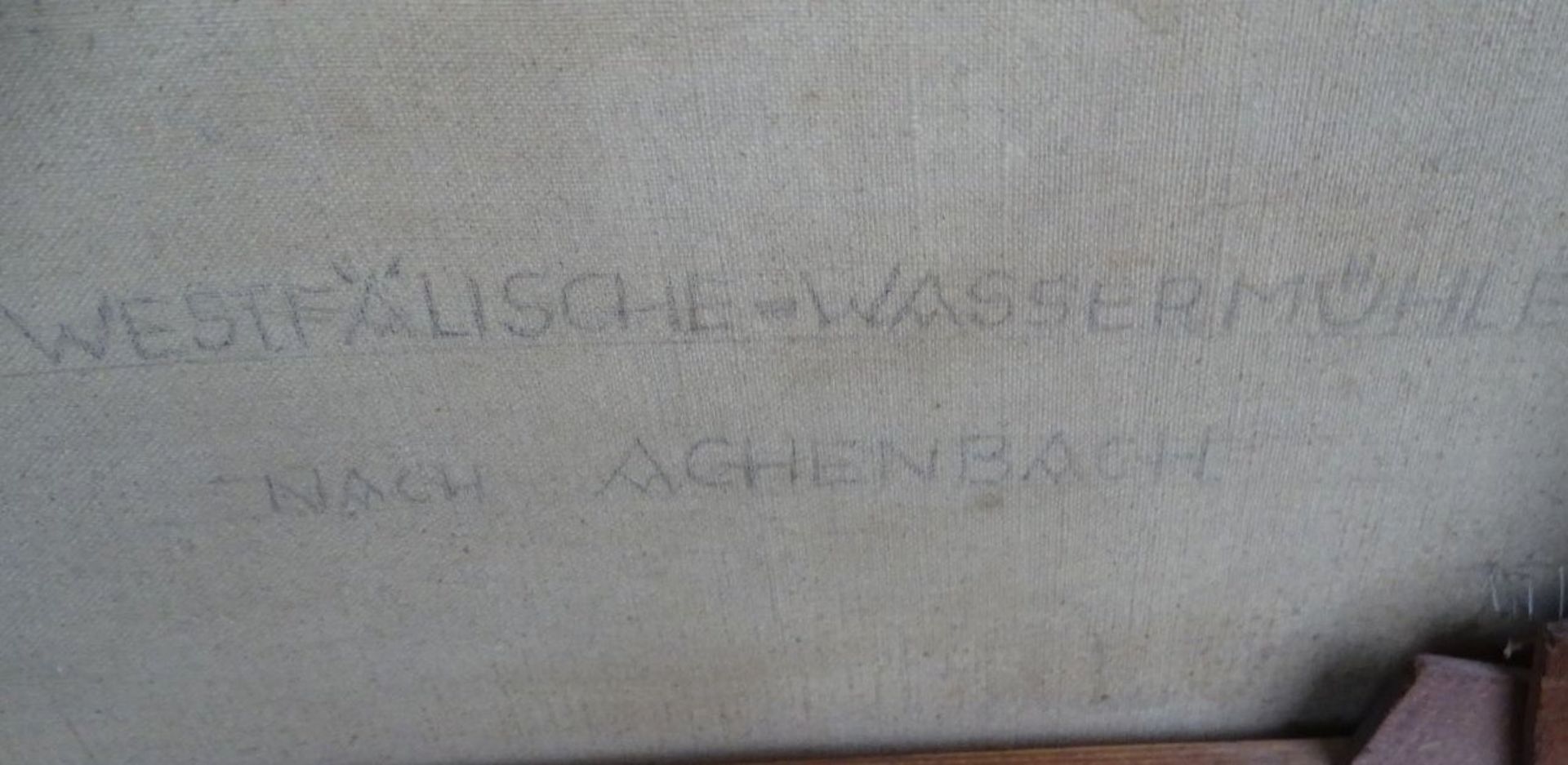 A.Hormann, Bremen, 1936 "Wassermühle" nach Achenbach, Öl/Leinen, gerahmt, RG 70x90 cm - Bild 6 aus 6