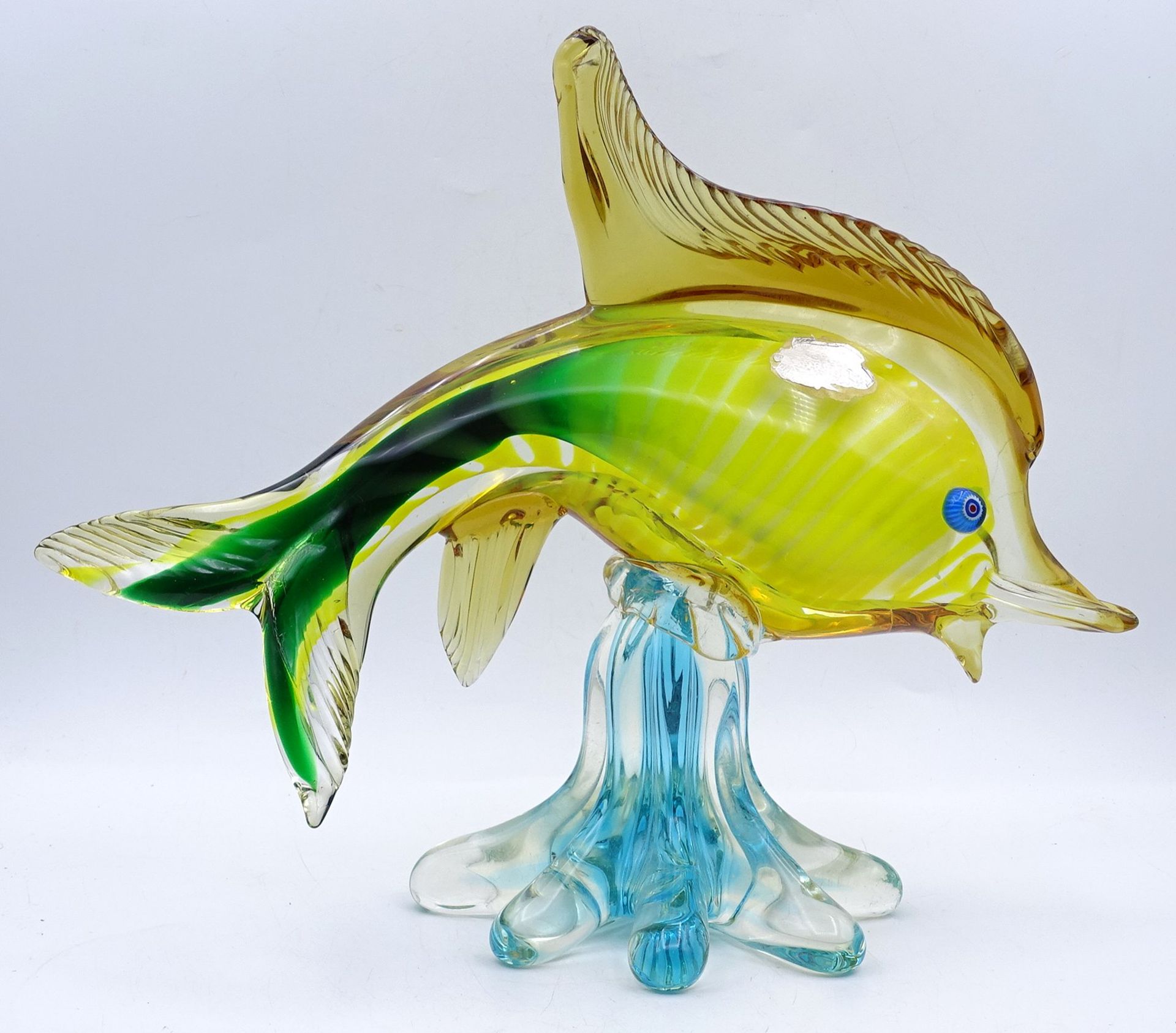 Murano Fisch, H. 24,5cm, L. 28,0cm