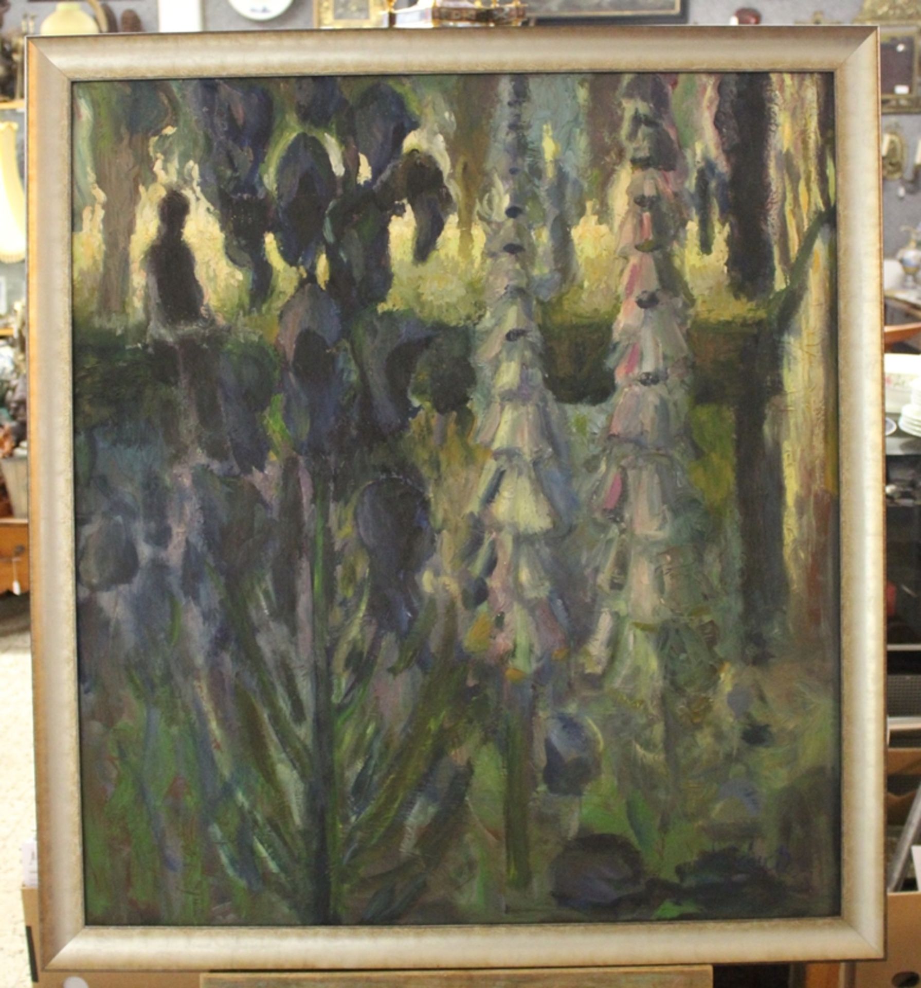 Jannes Buchweitz. Fingerhut, Öl/Hartfaser, gerahmt, RG 106 x 96cm, Speditionsversand! - Bild 2 aus 4