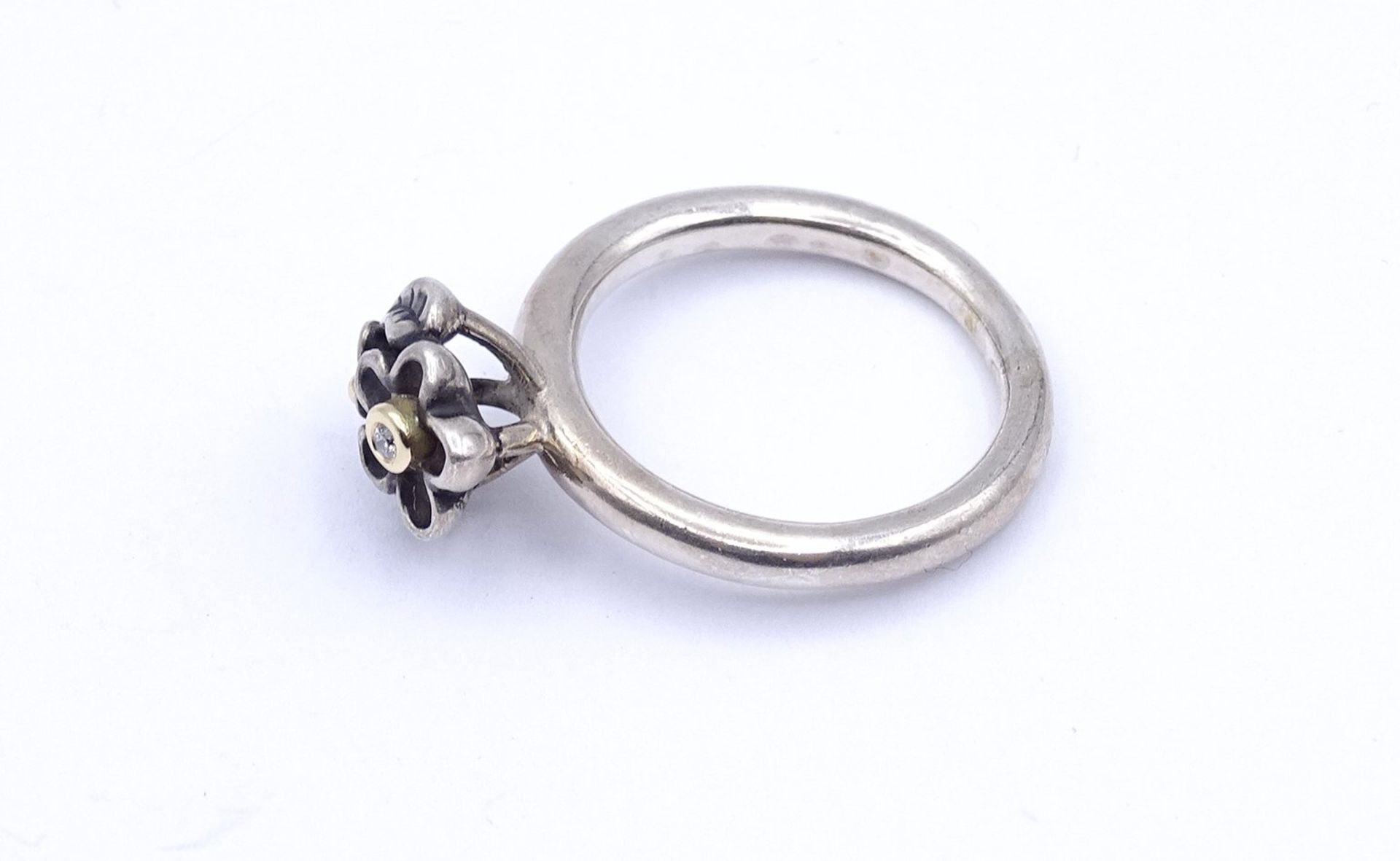 Pandora Ring mit Brillant, Silber + Gold, ALE 925, 5,7g., RG 55 - Bild 3 aus 4