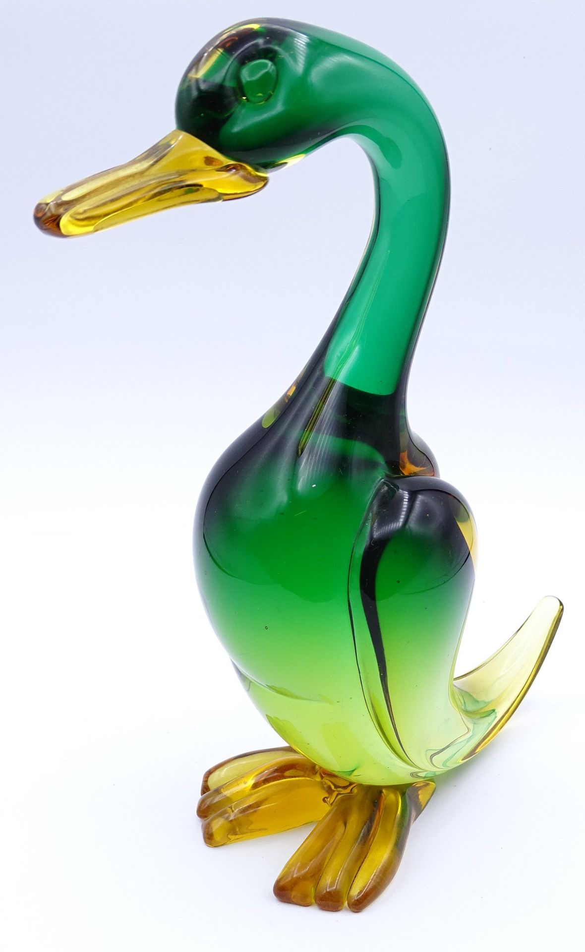 Murano Ente, grün / gelb, H. 20,5cm - Bild 2 aus 3