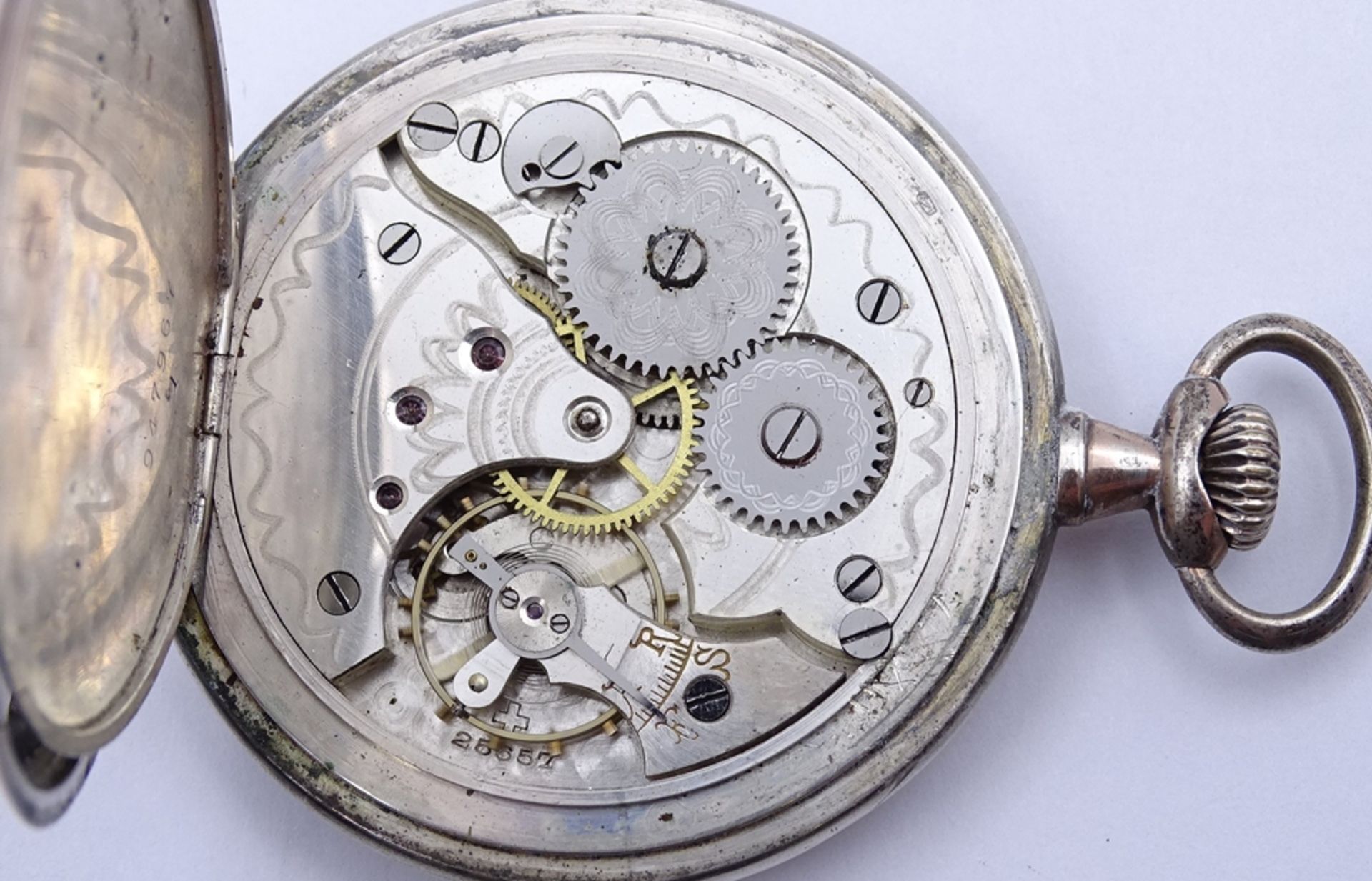 Taschenuhr Galli Zürich, Silber 0.800, mechanisch, Werk läuft, D. 48mm - Image 4 of 4