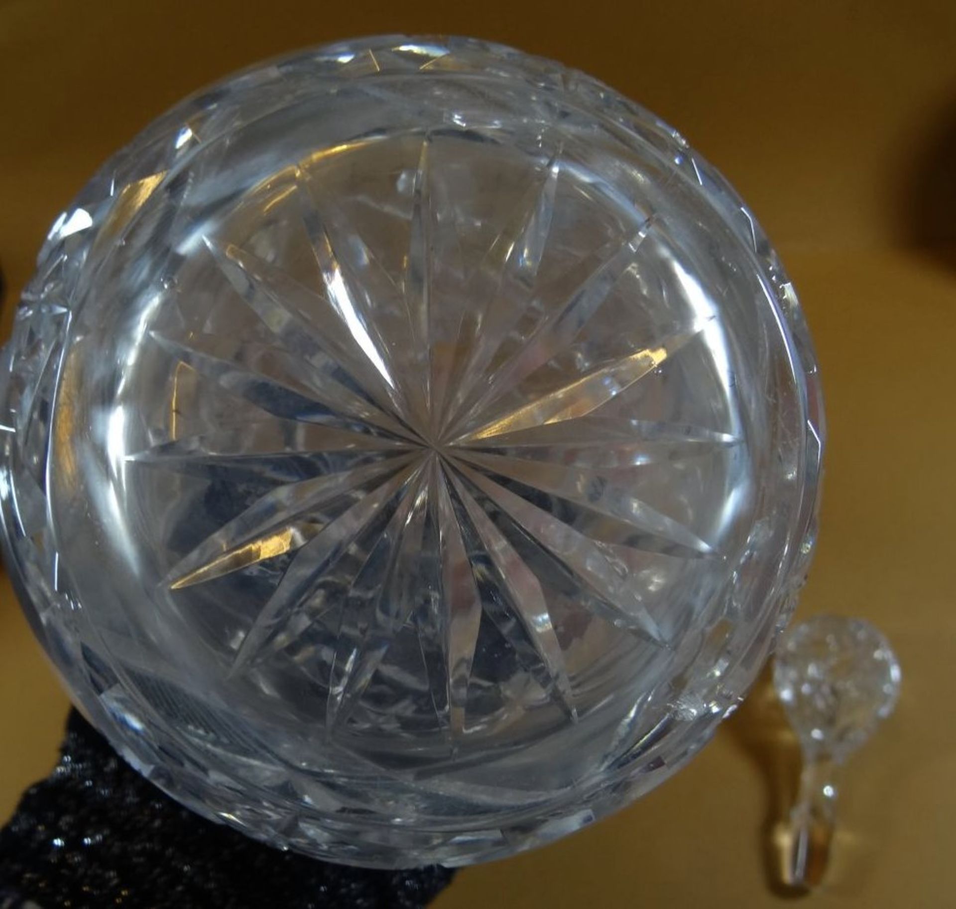 hohe Kristall-Karaffe mit langen Silberhals-800-, Wilkens-Bremen, H-38 cm - Bild 5 aus 5