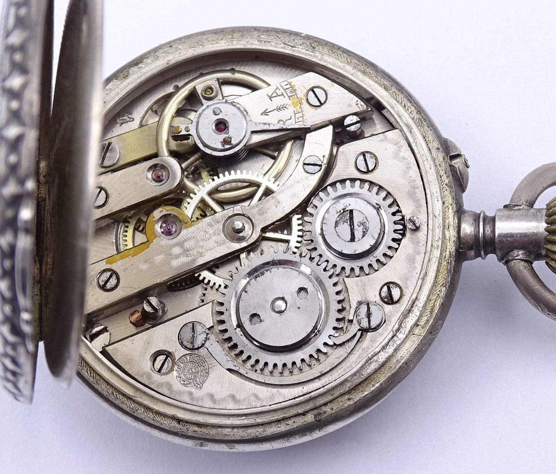 Damen Taschenuhr Eclipse, mechanisch, Werk läuft, D. 31mm, Silber gepr. - Image 4 of 4