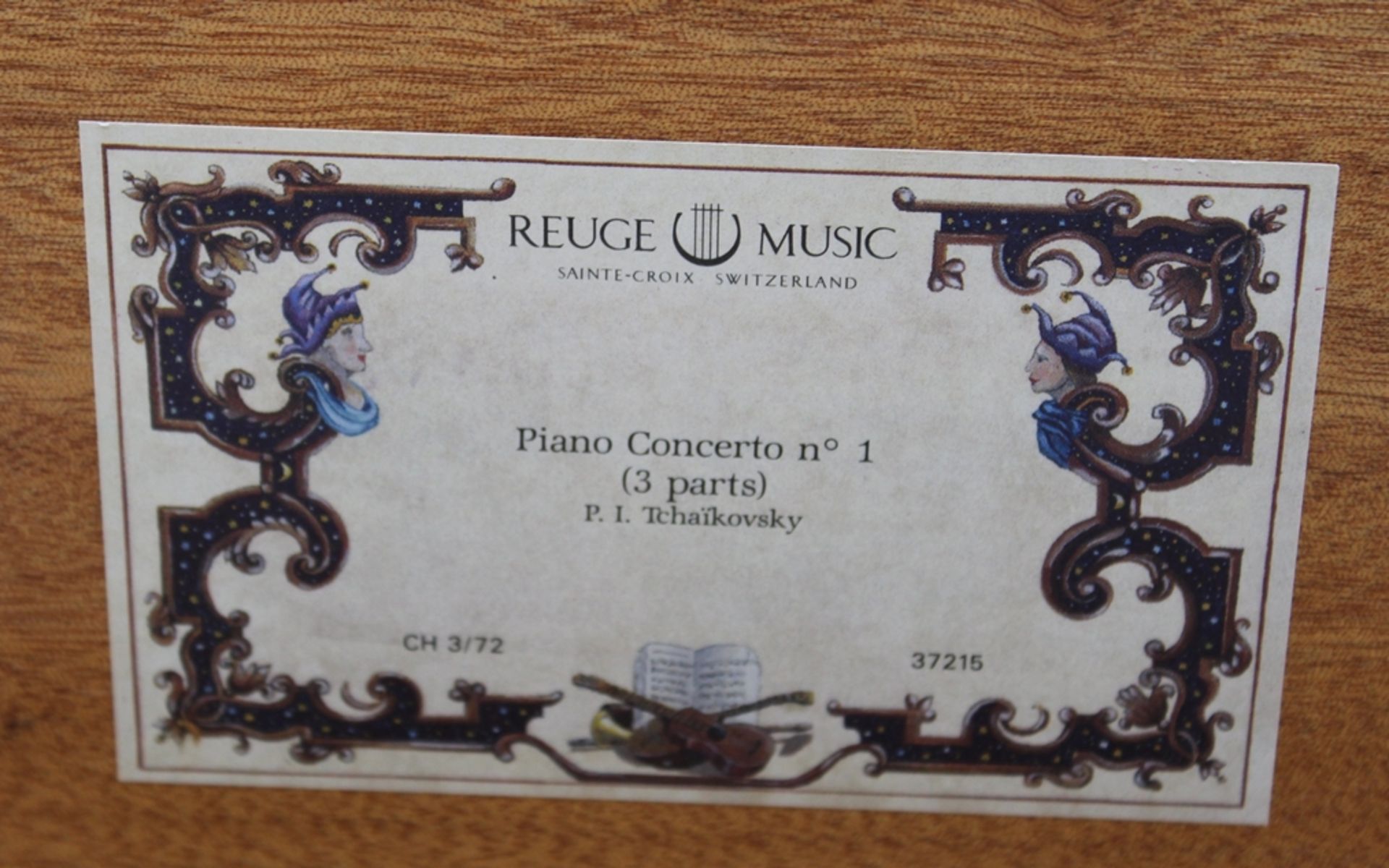 schöne Reuge- Spieluhr, Piano Concerto No.1 (3 Parts), Kasten mit Wurzelholzfurnier, sehr guter Zus - Bild 6 aus 9