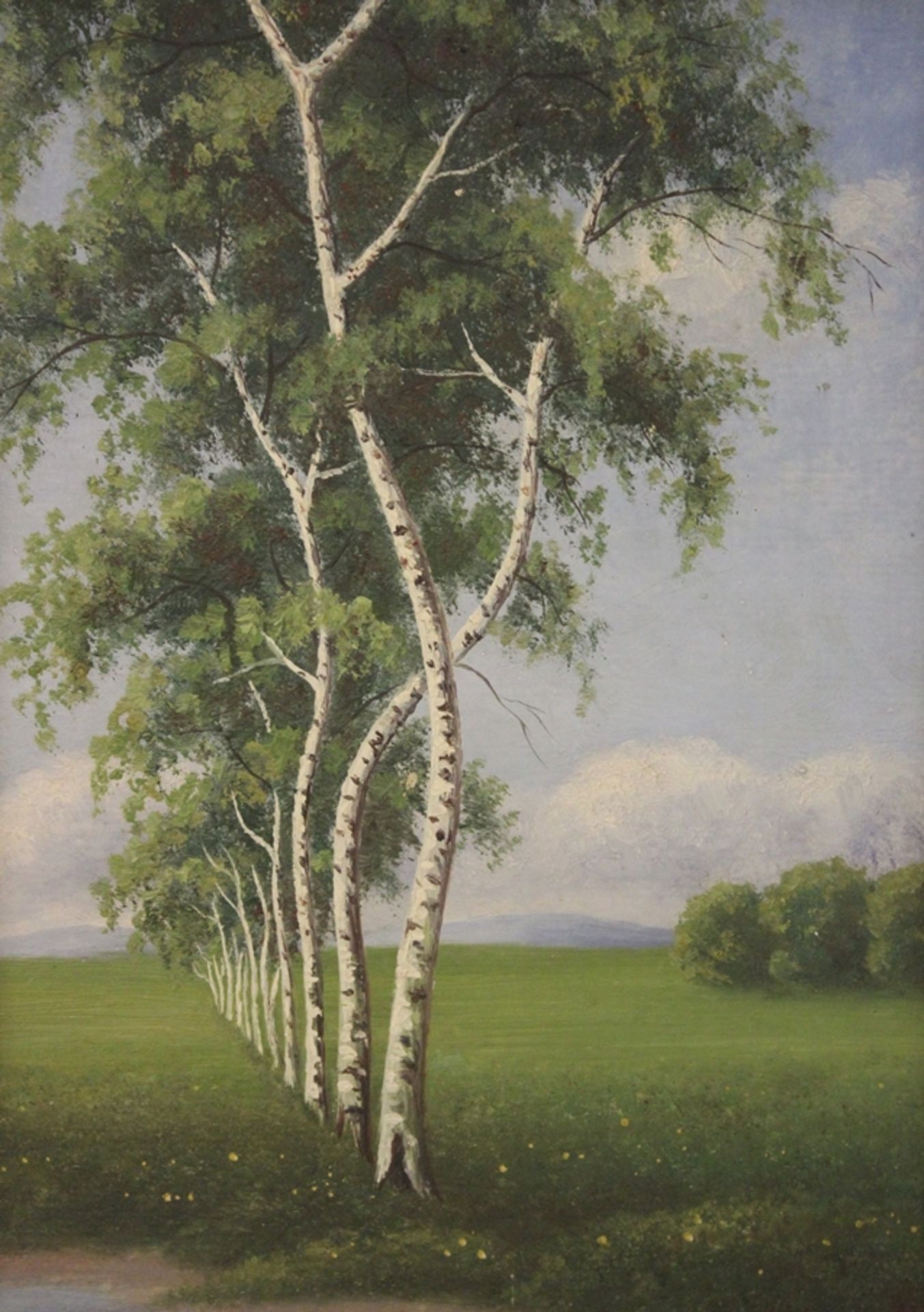 Carl Gustav VOSS (1883-1970), Birken, datiert 1949, Öl/Hartfaser, gerahmt, RG 43 x 35cm.