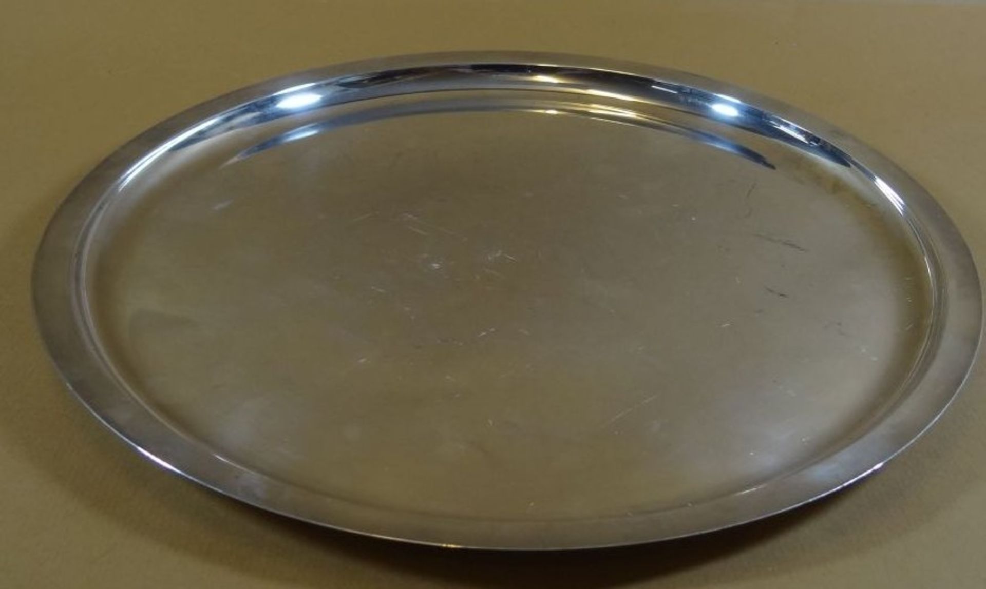gr. rundes Tablett, Silber-835-, Wilkens-Bremen, D-30 cm, 626 gr