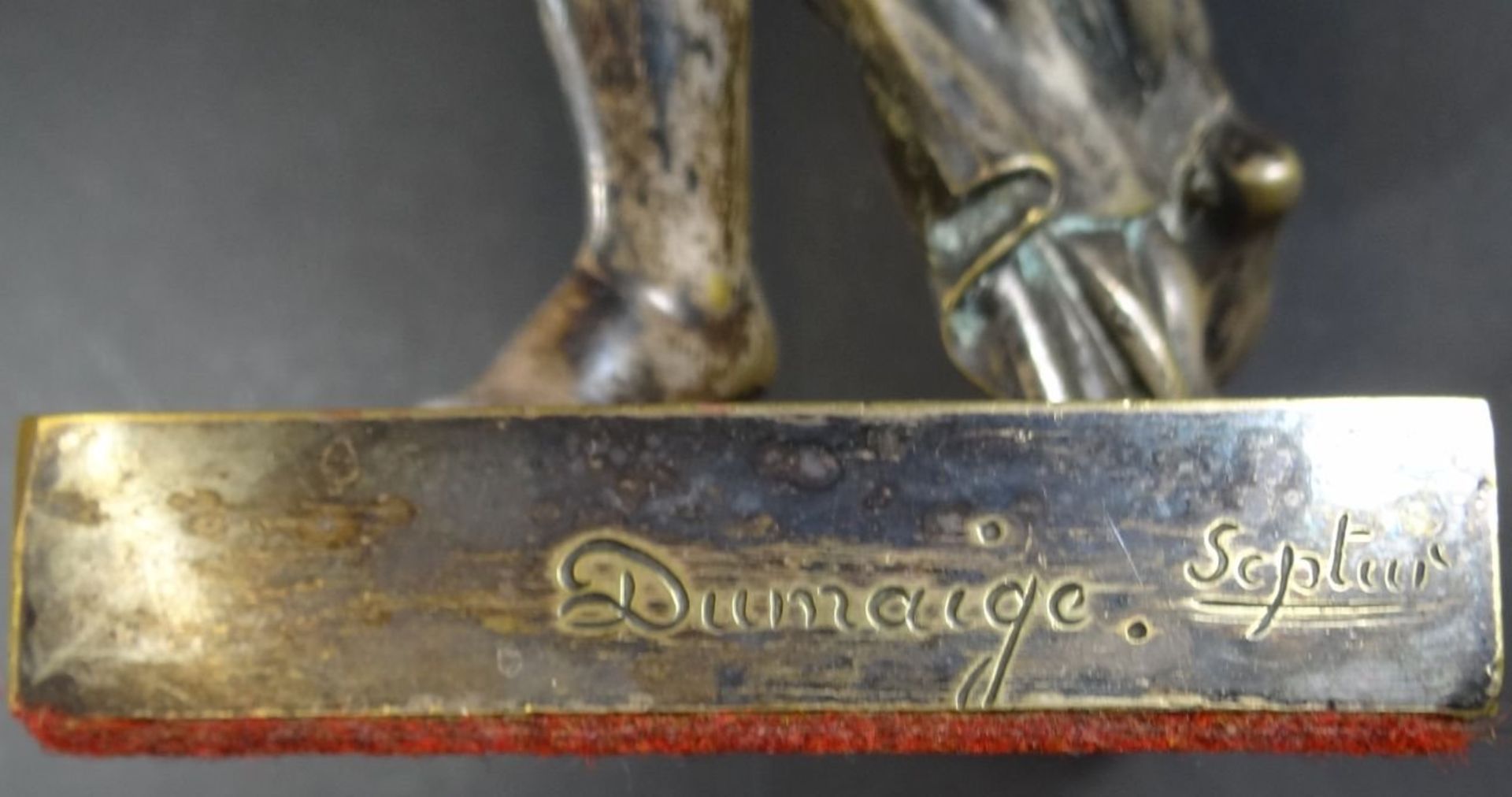 Henry Étienne DUMAIGE (1830-1888) "Tänzerin" Bronze, signiert, versilbert, Kopf und Arm beweglich ? - Bild 7 aus 7