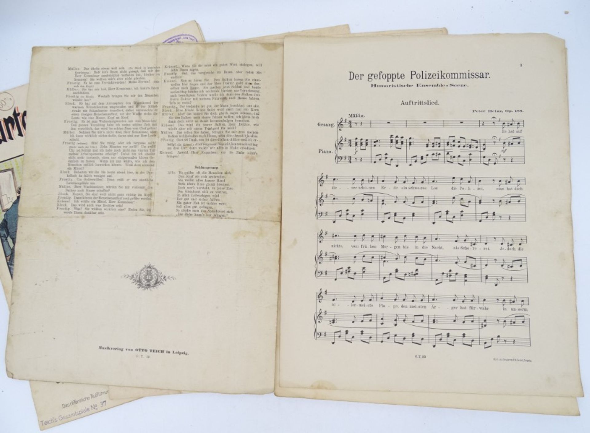 5 alte Notenbücher für humoristische Ensembles, ca. 1900, mit Altersspuren - Bild 3 aus 6