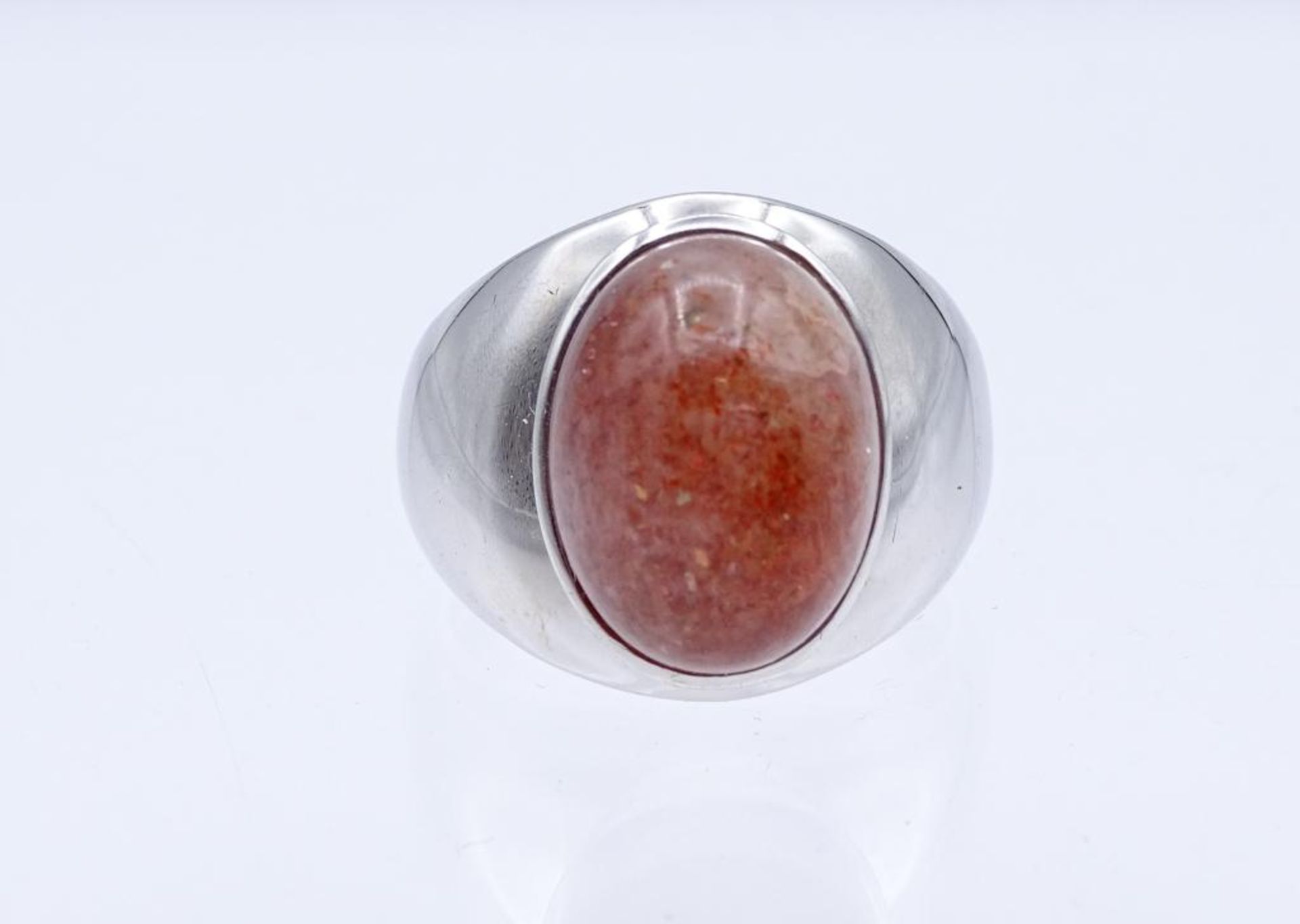 Sterling Silber Ring mit roten Cabochon, Silber 925/000, 11,3gr., RG 59/60