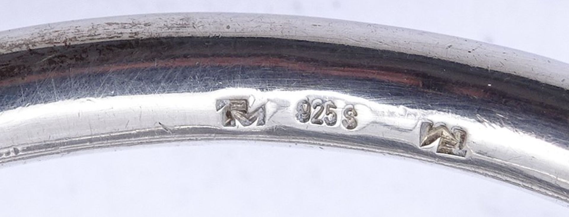 Massive Sterling Silber Armbanduhr , Markenlos, mechanisch, Werk läuft, D. 27,8mm, 106g. - Image 5 of 5