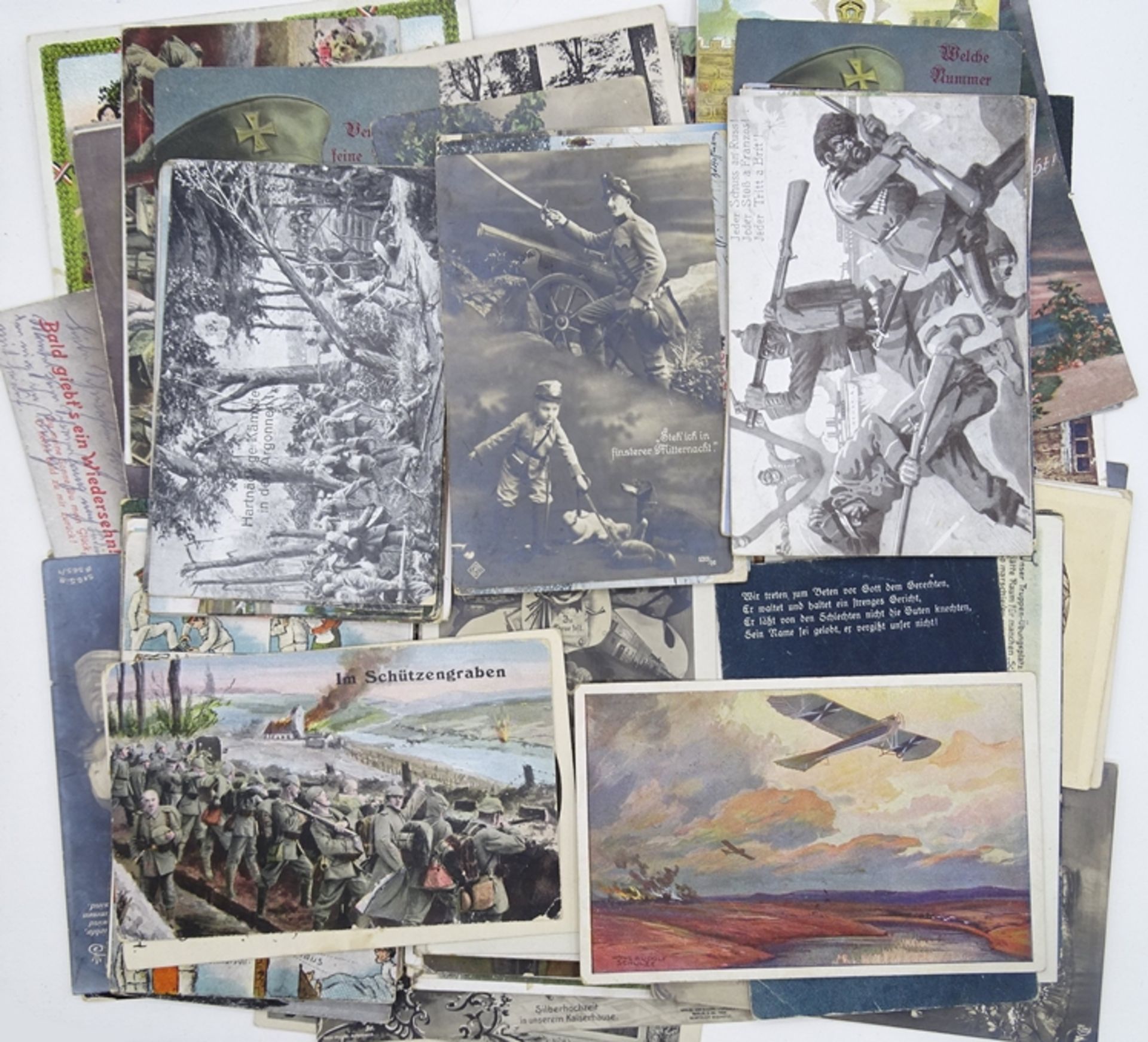 Konvolut Feldpostkarten Kaiserreich, 1. WK, gelaufen und ungelaufen, ca. 150 St., Motive teilweise  - Bild 6 aus 9