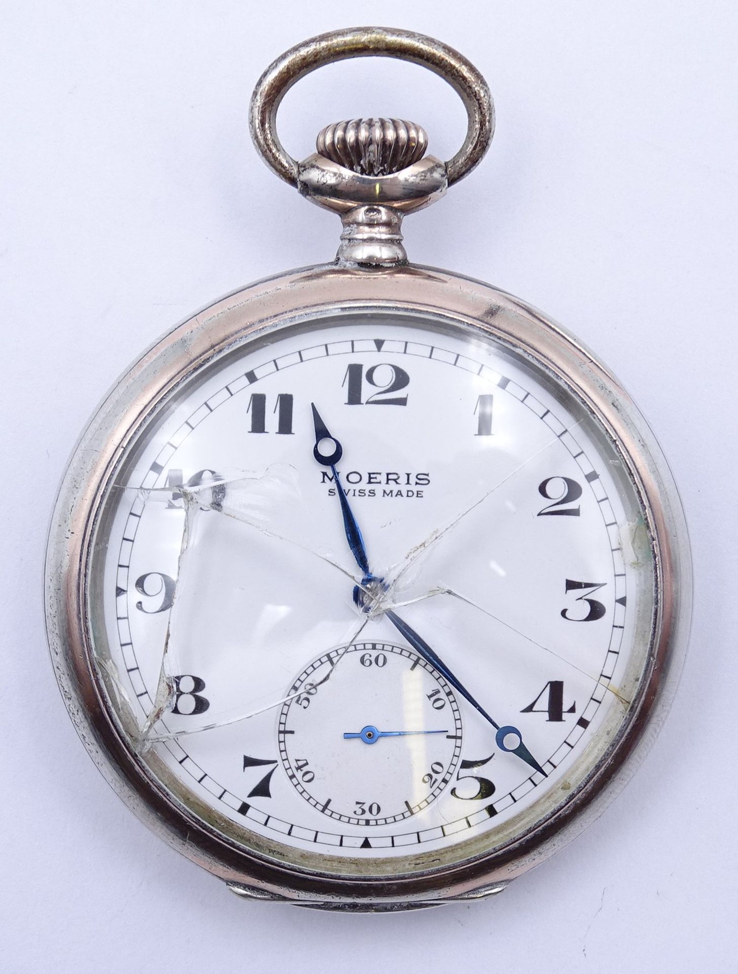 Herren Taschenuhr Moeris, Deckel "Karabinerschiessen Pfäffikon A/Etzel 1925, D. 51mm, Silber 0.800,