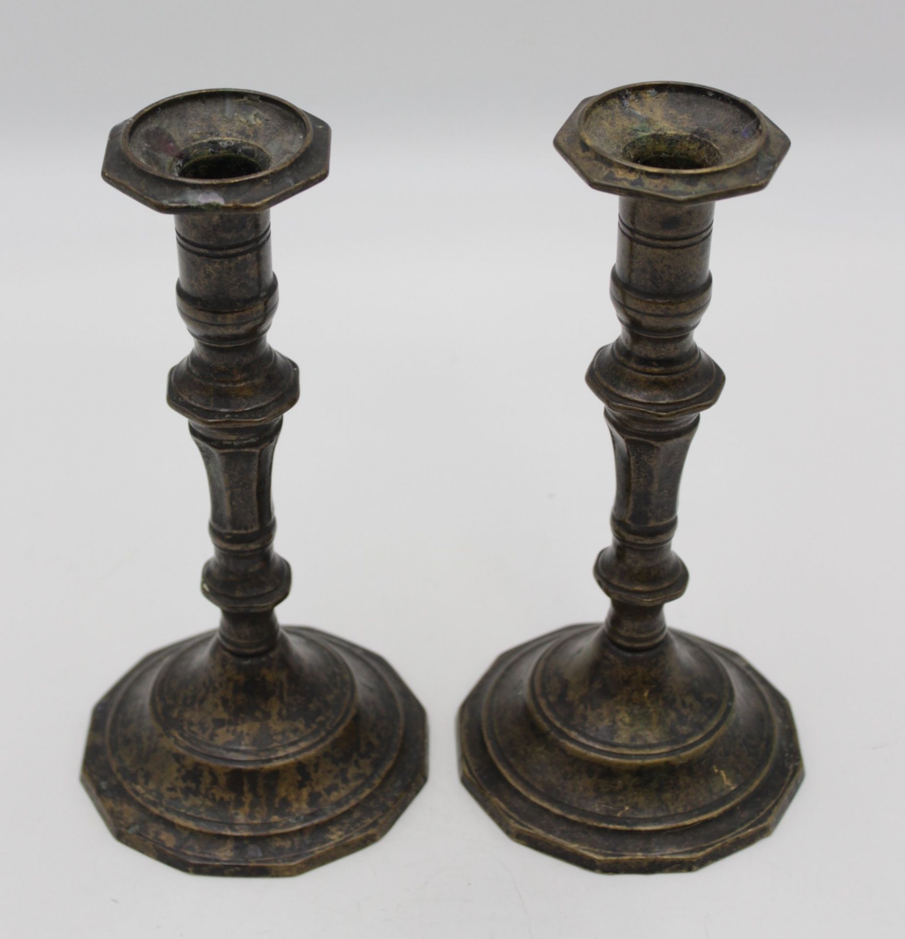 Paar Leuchter, Bronze, älter, ca. H-20cm.