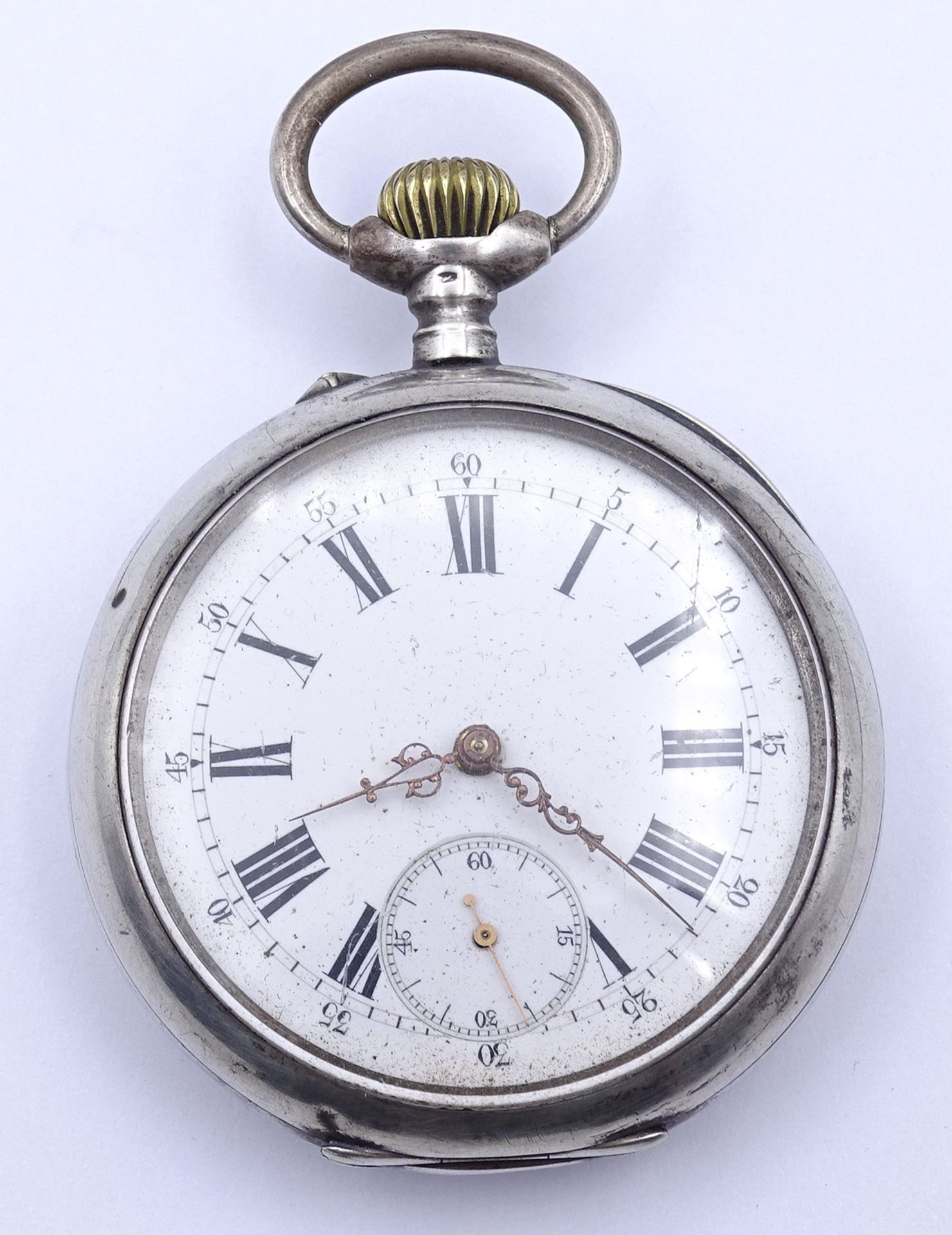 Taschenuhr TIC! TAG!, Silbergehäuse 0.800, mechanisch, Werk läuft, D. 49,8mm