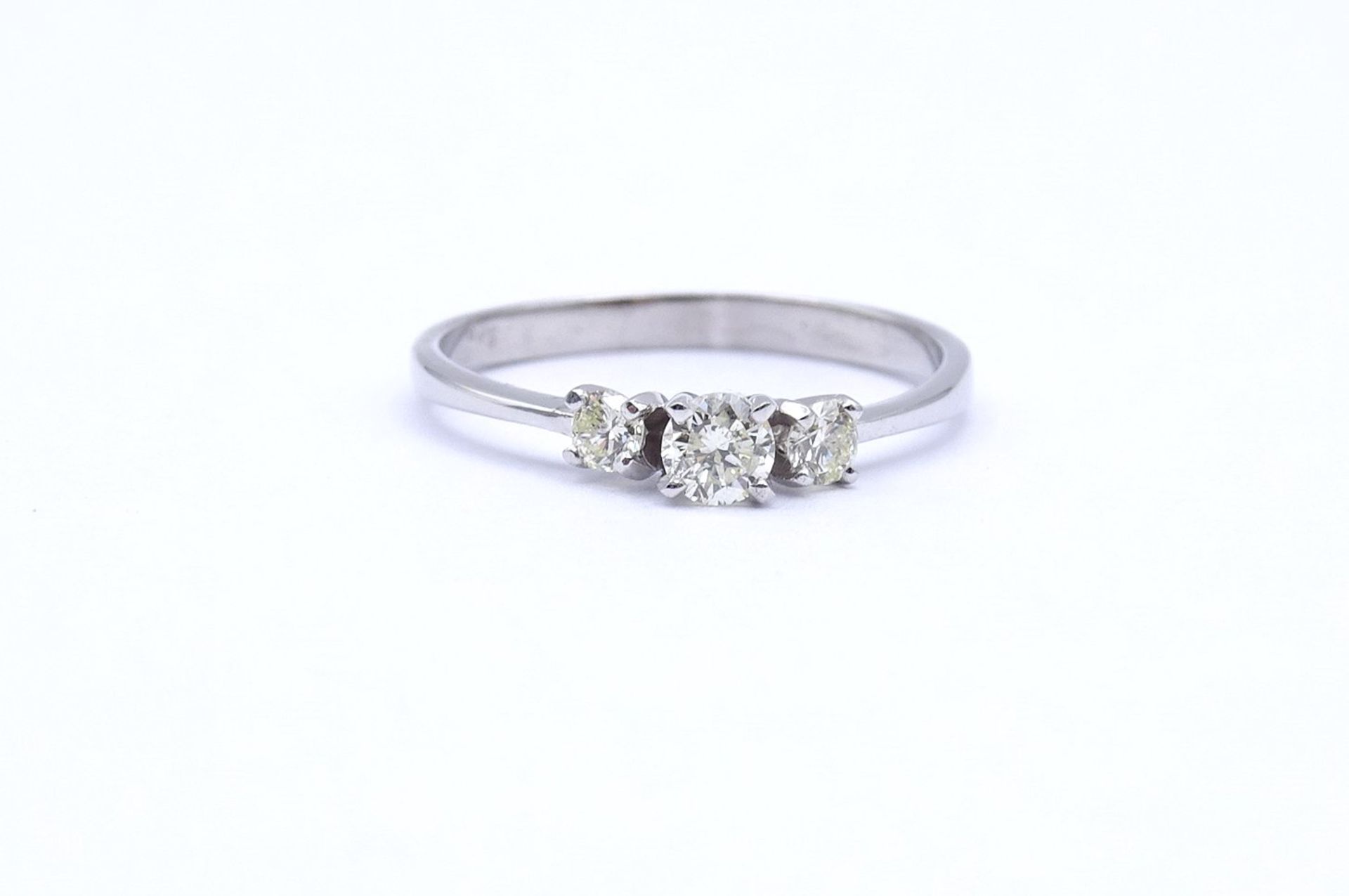 Weißgoldring 14K mit Brillanten zus.ca. 0,30ct., SI-PI1, getönt, 1,4g., RG 53 - Bild 5 aus 5