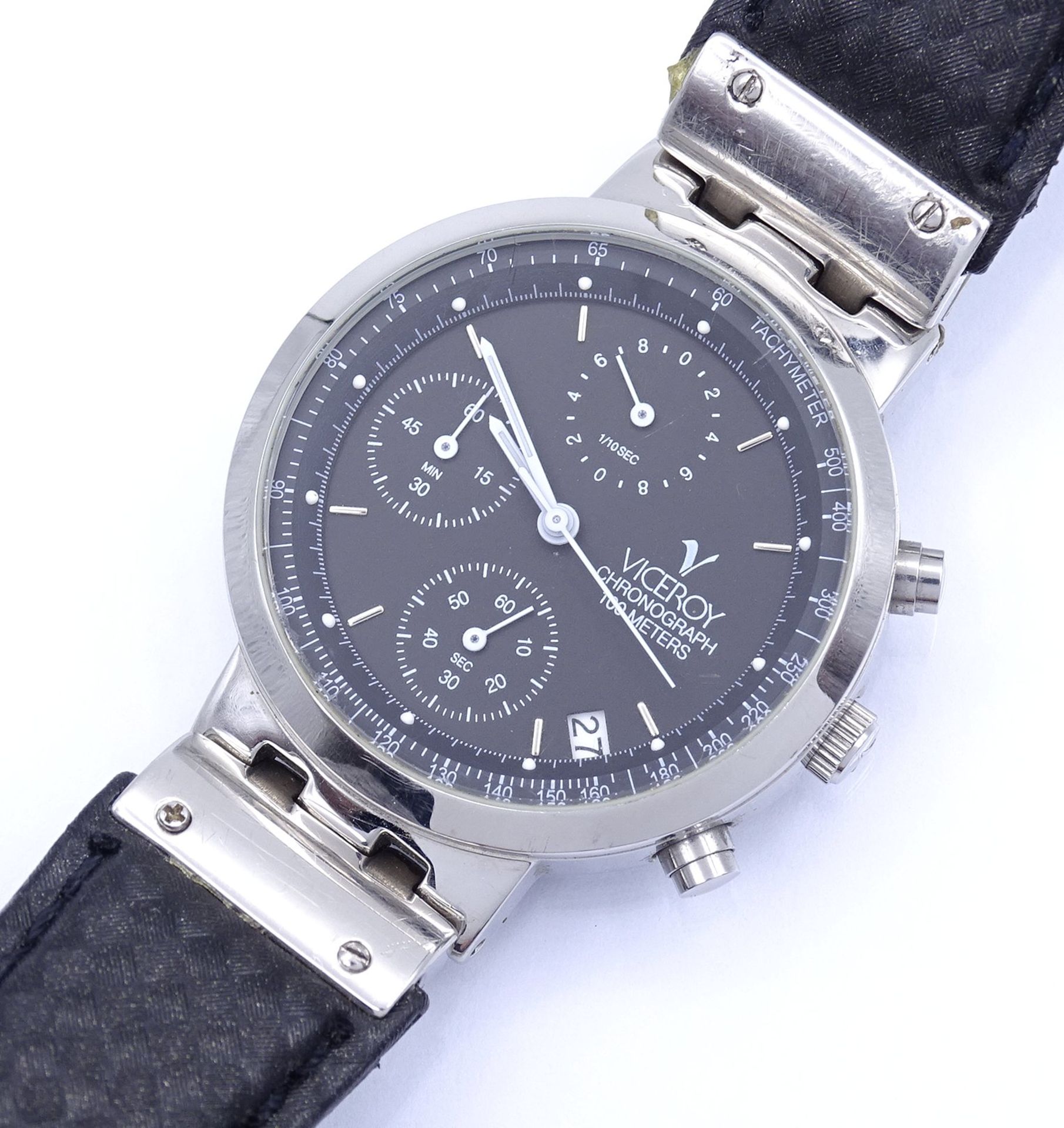 Armbanduhr Viceroy Chronograph 100 Meters, Edelstahl, D. 36mm, Tragespuren - Image 3 of 5