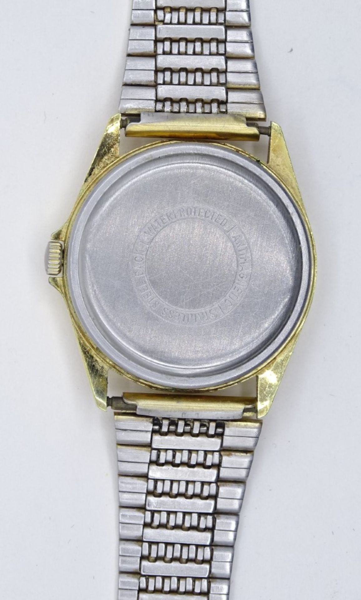 Goldfarbene Anker Automatic mit Edelstahlarmband, Gehäuse: 3,2 cm, Werk läuft, leichte Alters- und  - Bild 3 aus 4