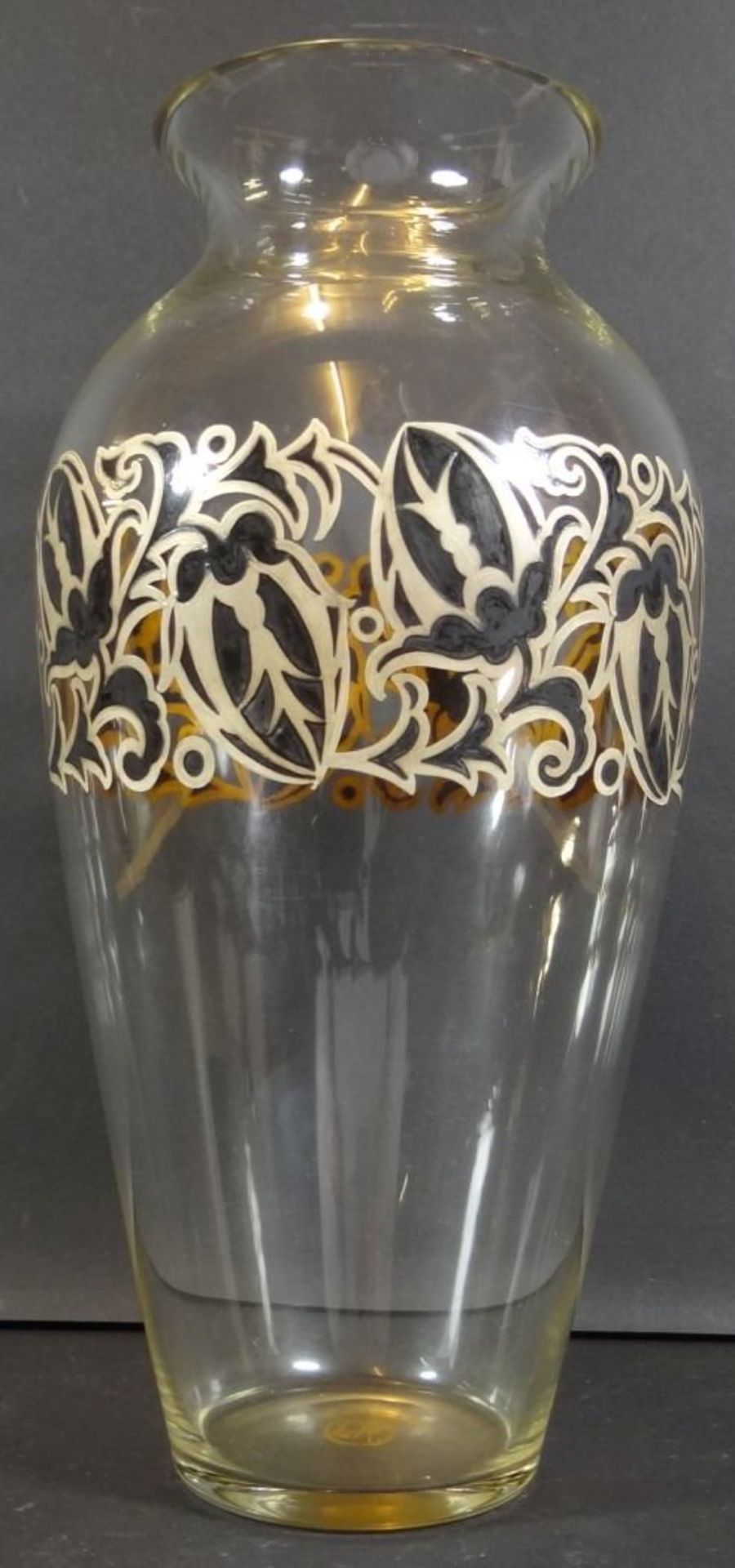 hohe Art Deco Vase, Echinger & Kleiber Zwiesel , H-25,5 cm, in Boden beschriftet - Bild 3 aus 5