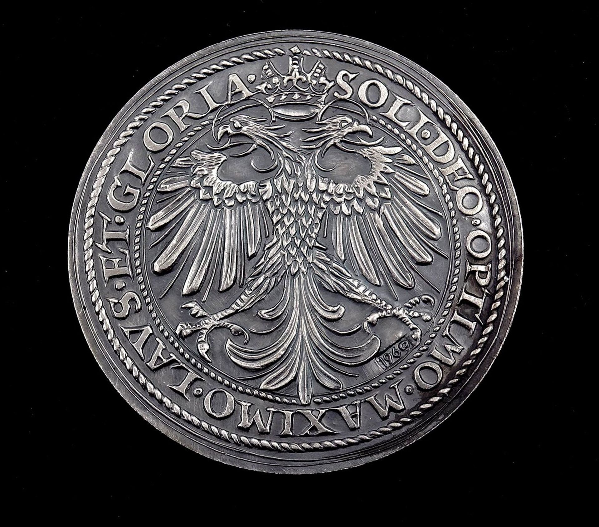 900er Silber Medaille, Nachprägung von 1969, D. 40mm, 25g. - Bild 2 aus 2