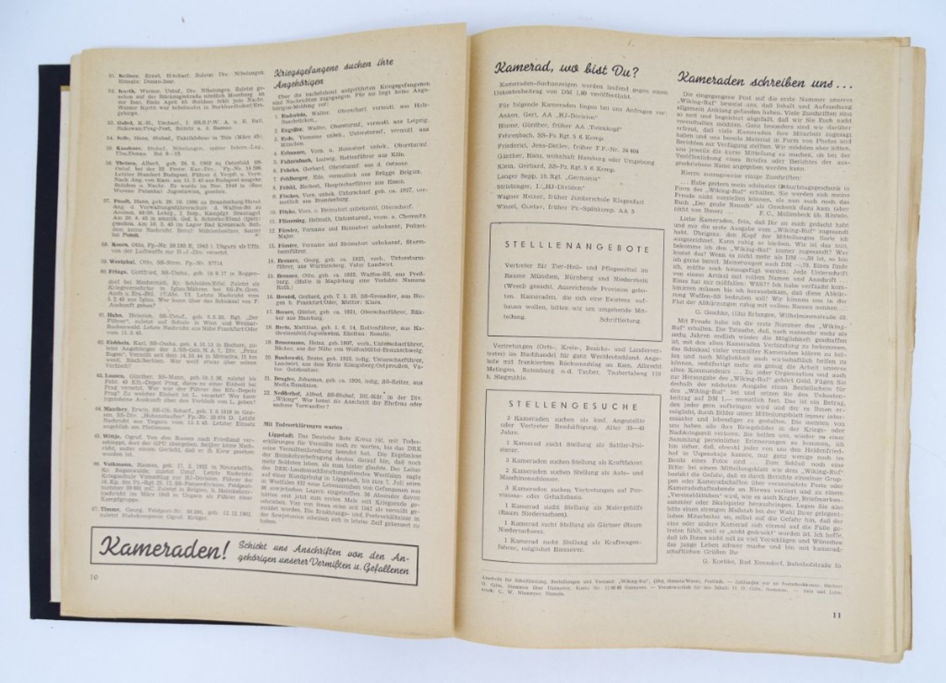 Sammelordner "Wiking-Ruf" 1952 mit 18 Ausgaben von 1951-1953, mit Altersspuren, teilweise leichte B - Image 4 of 6