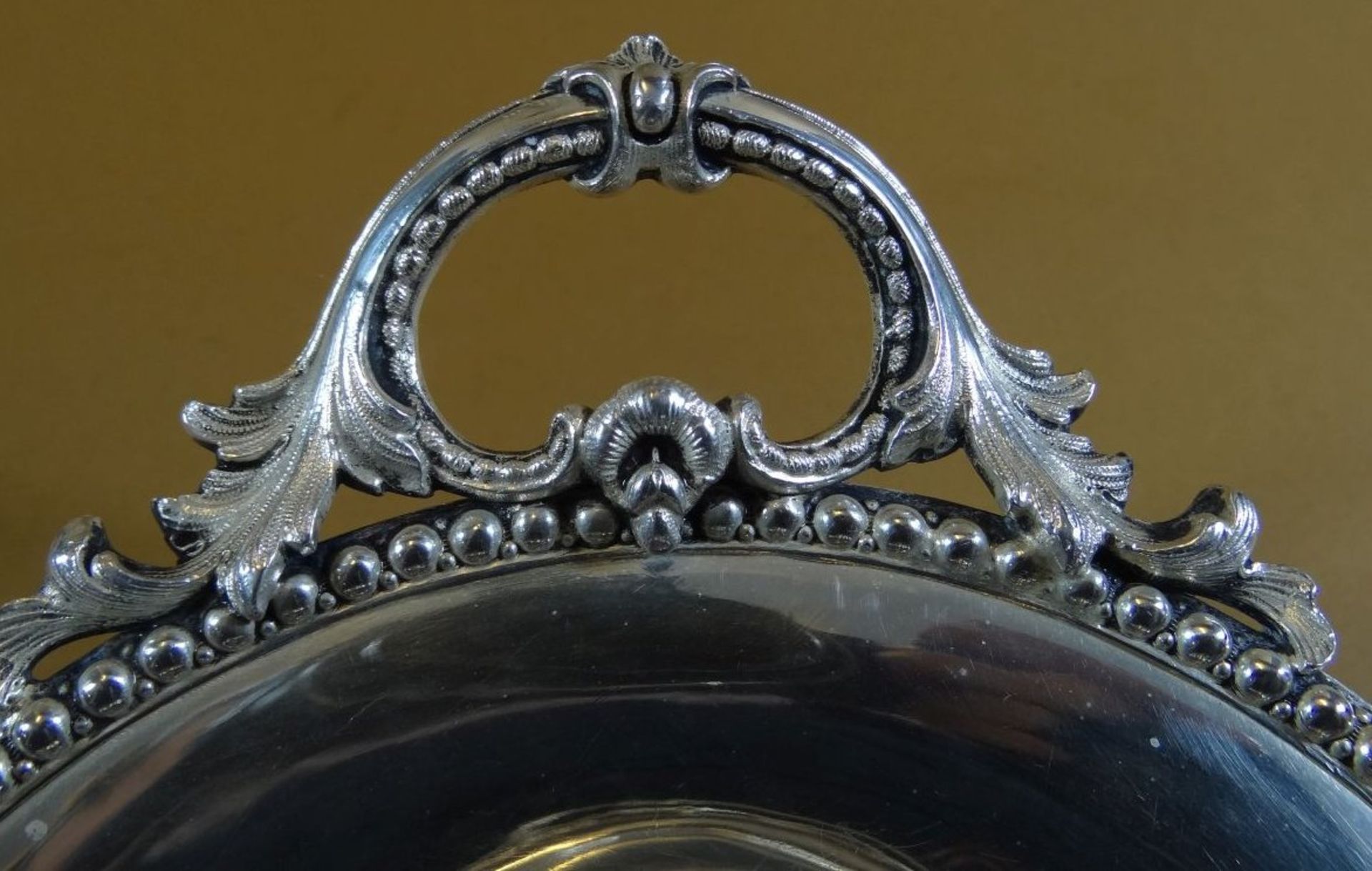 ovale Silber-800- Brotschale, H-10 cm, 34x22 cm, 407 gr., gut erhalten - Bild 3 aus 5