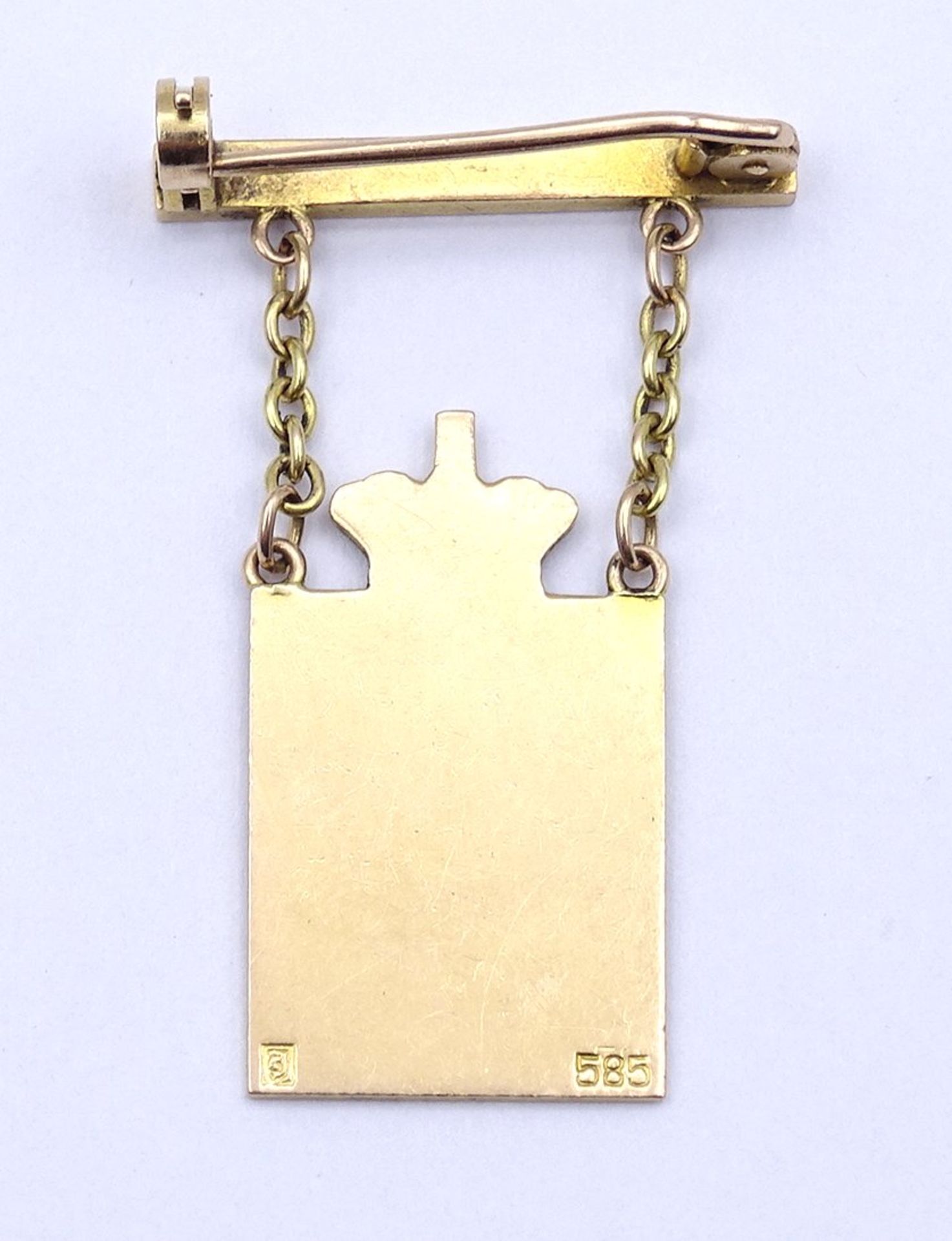 Georg Jensen Brosche, emailliert, Gold 0.585, L.3,4cm, 4,3g. - Image 3 of 3