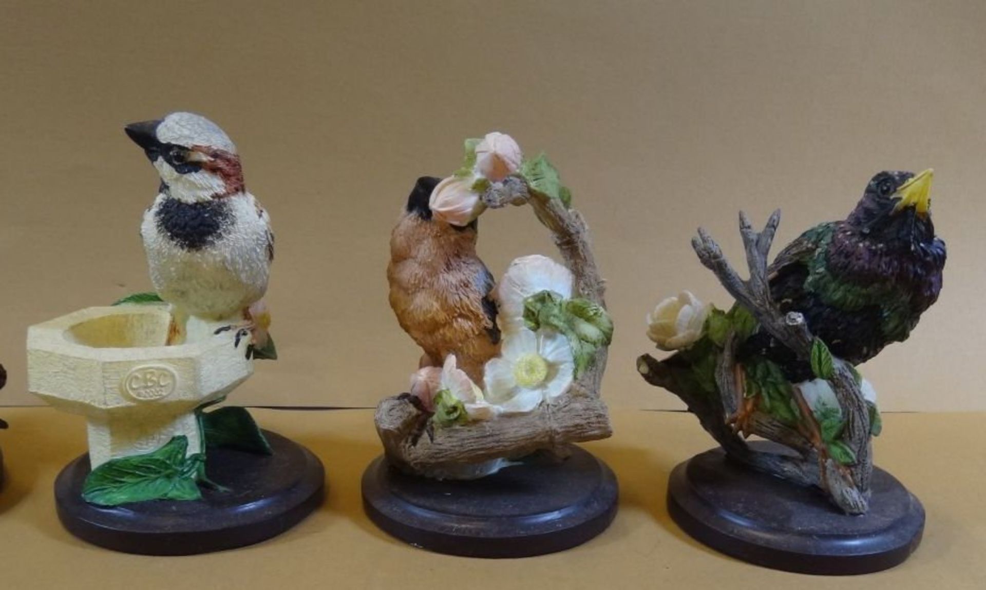 15x Vögel aus der Serie "Unsere schöne Vogelwelt" Entw. Pearce, Handbemalt, H-ca. 10 cm, Kunstmasse - Bild 2 aus 7