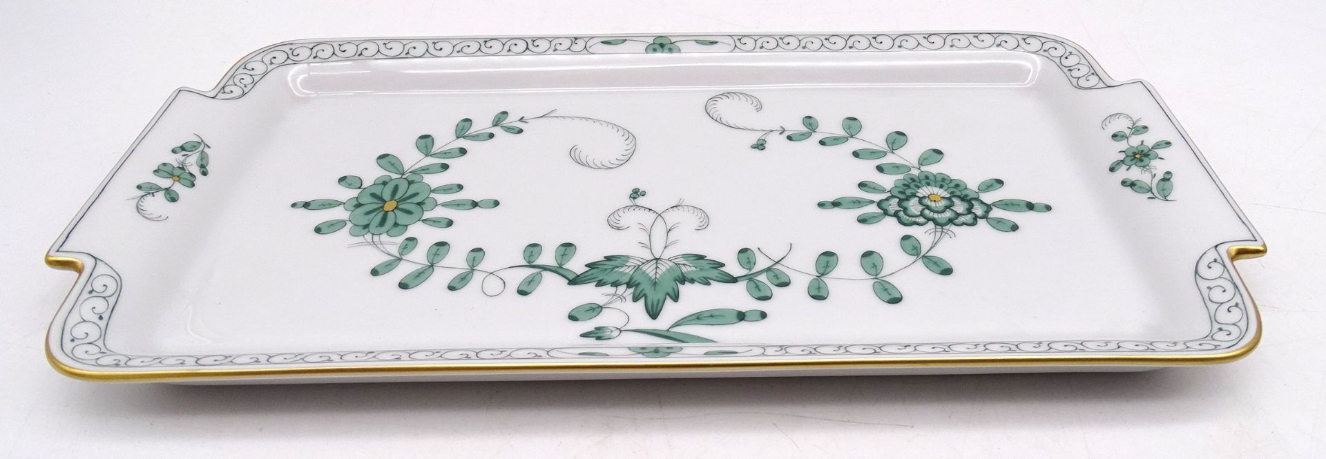 Tablett für Milch und Zucker, "Meissen", Indisch grün, 29x15cm