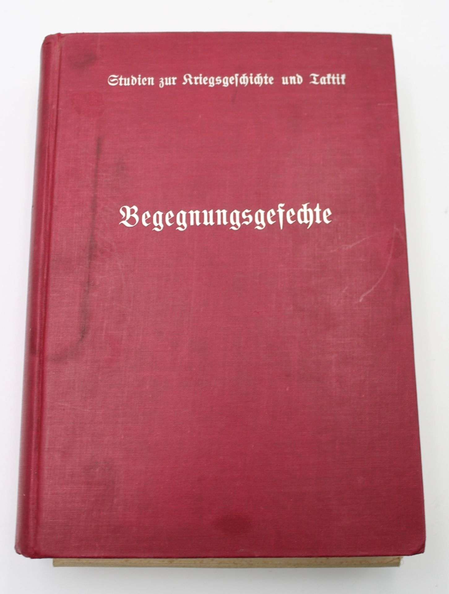 Begegnungsgefechte, mit 7 Textskizzen 24 Karten und 3 Bildbeilagen, 1939, Alters-u. Gebrauchsspuren