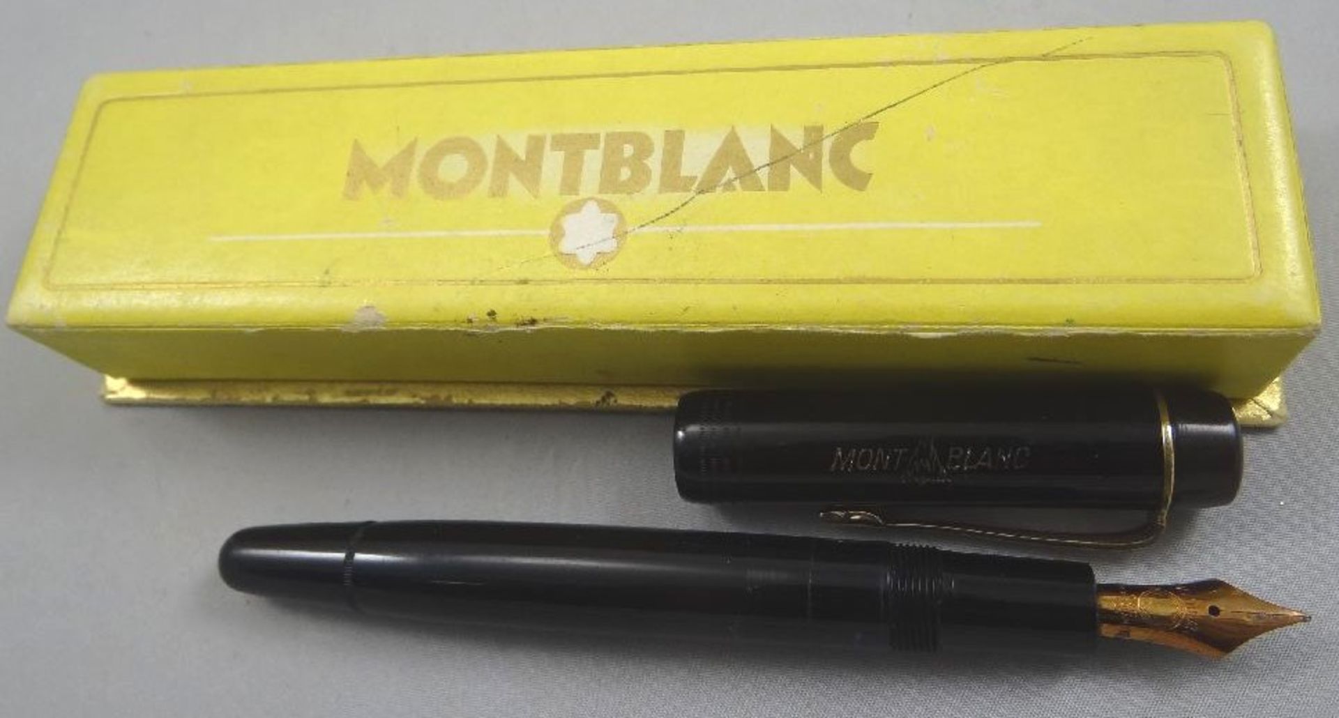 alter Mont Blanc Füller mit orig. Goldfeder-585-, Nr. 80, alte Schachtel anbei - Bild 3 aus 3