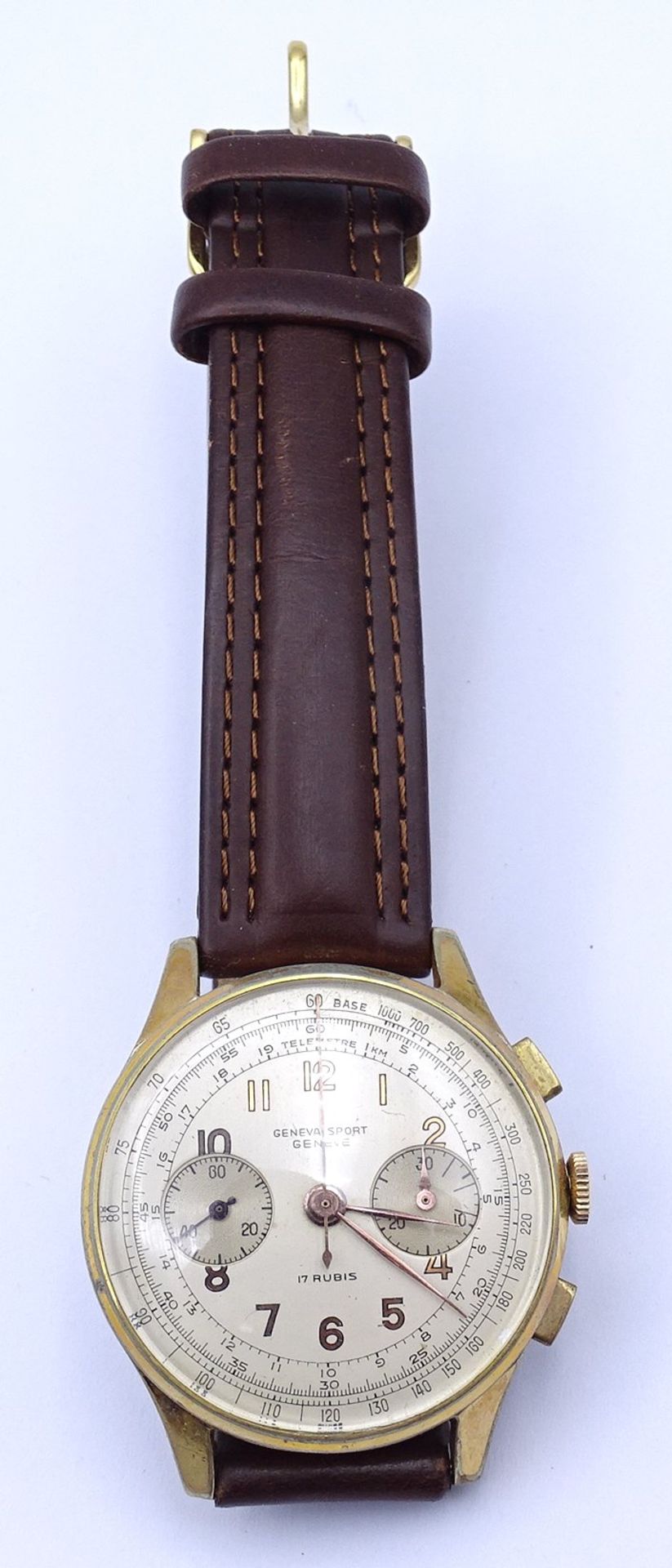 Herren Armbanduhr Geneva Sport Geneve, mechanisch, Werk läuft. D. 37mm, Gehäuse berieben - Bild 4 aus 4