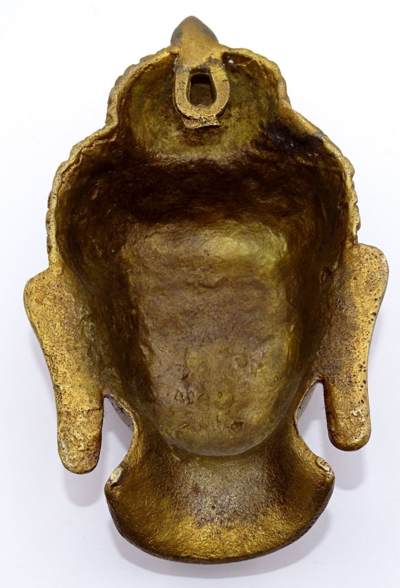 Wandkopf, Bronze-Buddha, H-14 cm, B-9 cm - Bild 2 aus 2