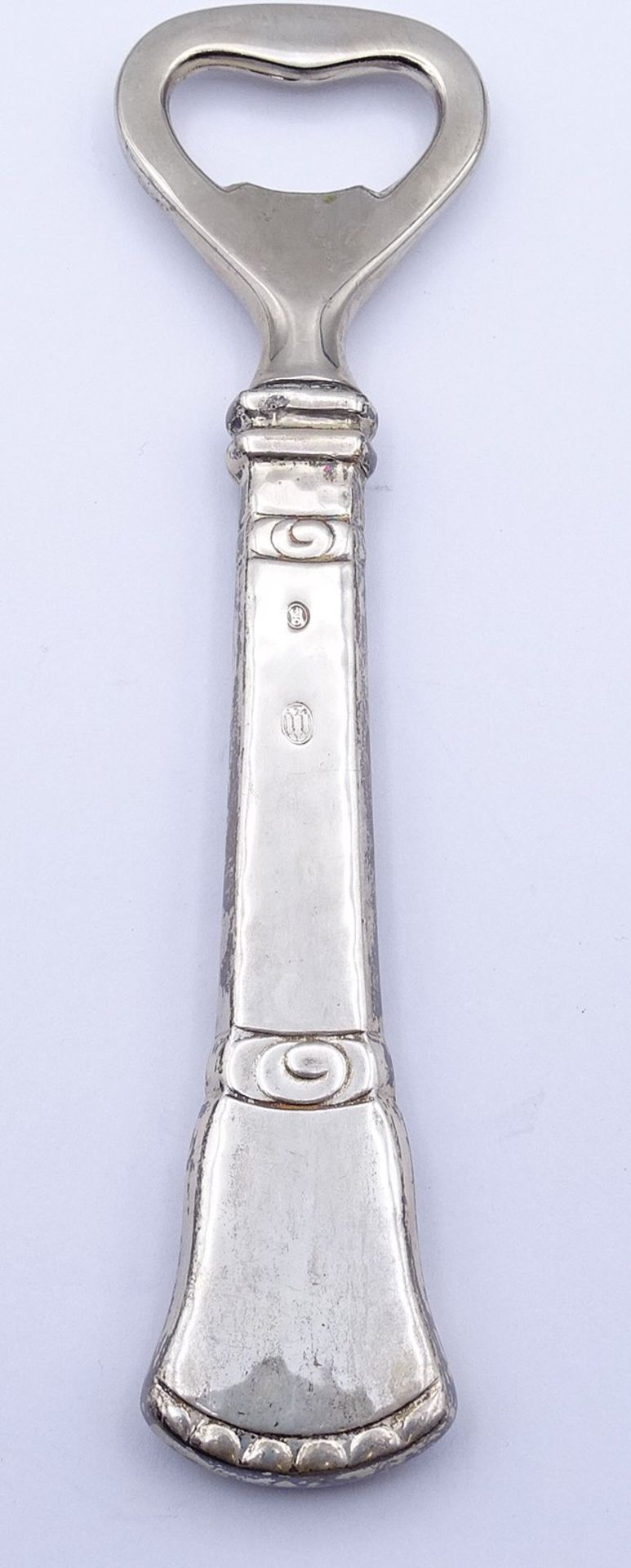 Flaschenöffner, Silbergriff, Copenhagen (19)24, L. 15cm, Gebrauchsspuren - Bild 2 aus 3